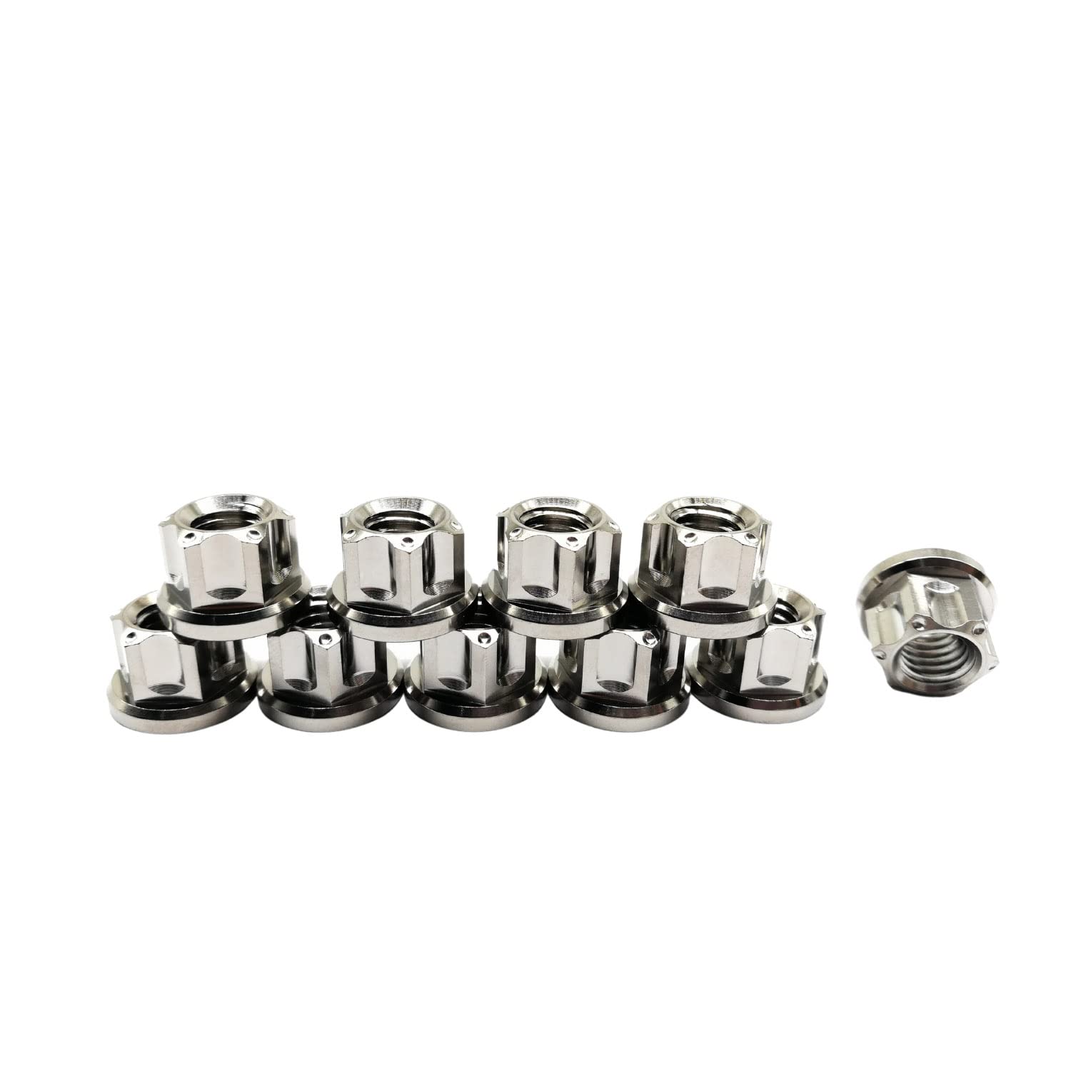Muttern M6 M8 M10 M12 Mutter Sechskantflanschbolzen Schraubenmutter für Lokomotive und Motorrad Fahrrad Auto Boot Bremszubehör Titanbefestigungen Titanmutter 5er-Pack