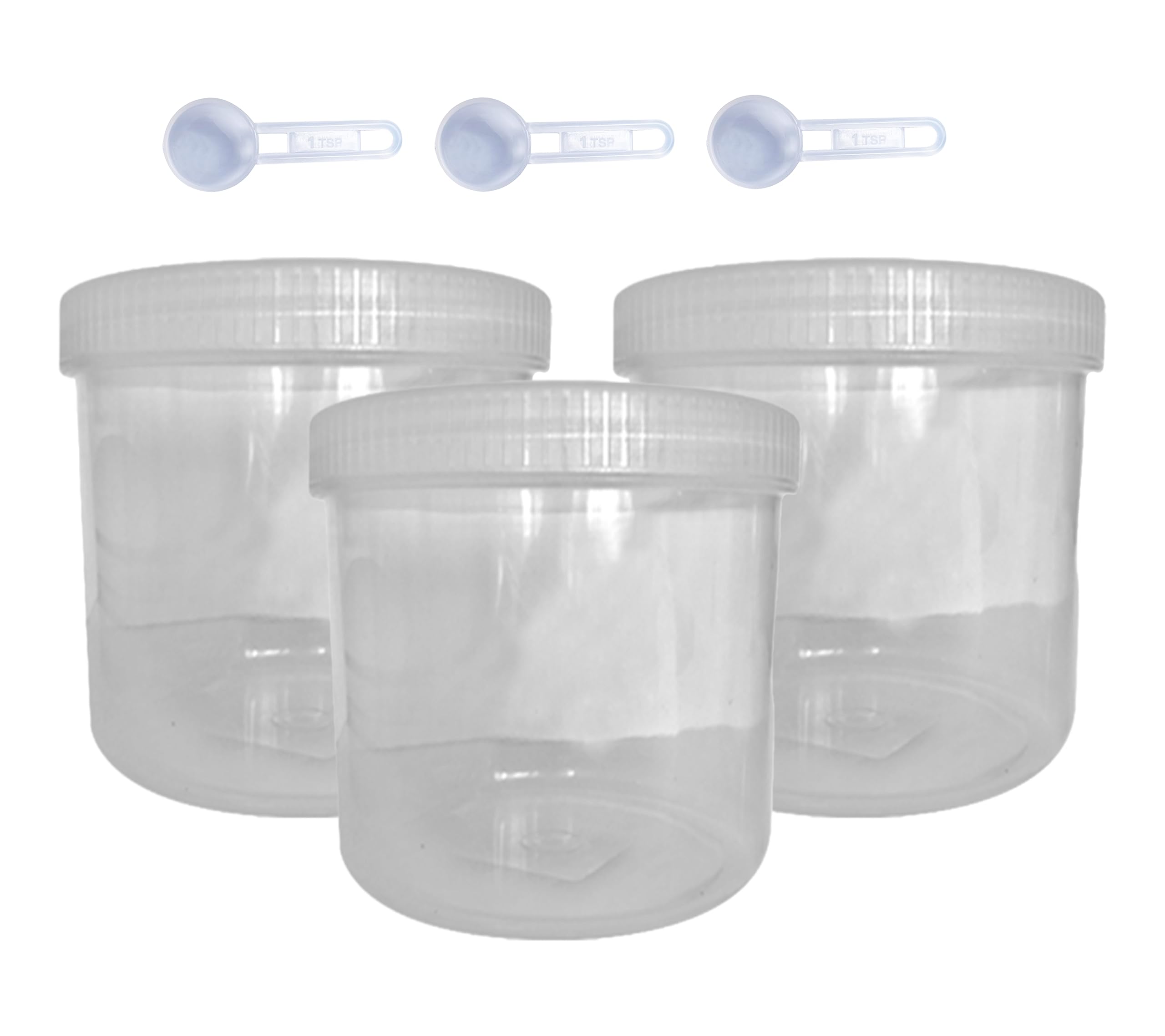 Kansy Transparent Plastic Storage Canisters Jars With Screw Lids, Kitchen Food Containers With Spoons, Bpa Free Airtight Boxes For Dry Food, Beans, Nuts, Sweets, Sugar And Coffee