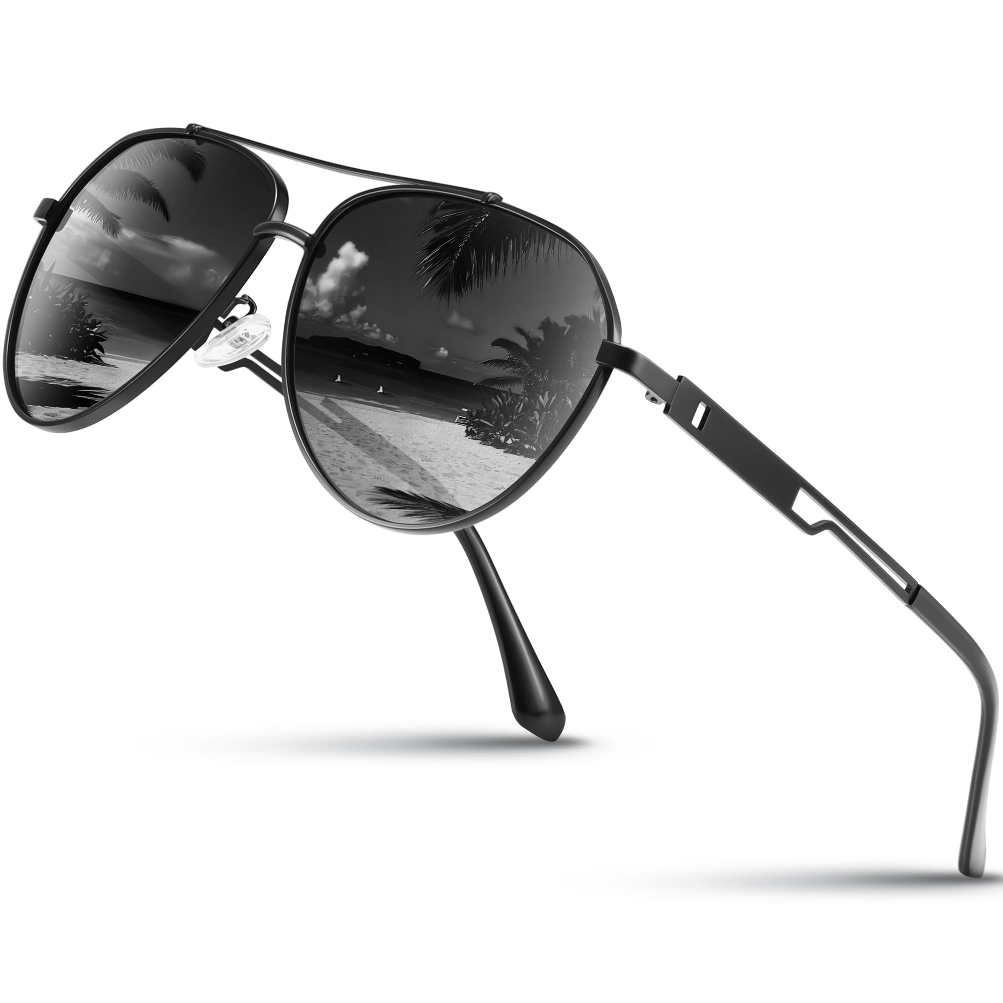 Wrimen Sonnenbrille-Herren-Damen-Polarisiert-Metallrahmen-Unisex-UV400-Schutz-Klassische Ultraleichte für Fahren,Angeln,Laufen & Outdoor