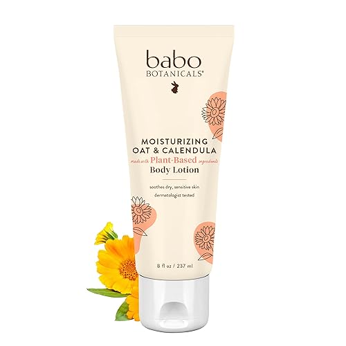 Miniatura 3 de Babo Botanicals Loción corporal hidratante de avena y caléndula, para pieles secas o sensibles, para todas las edades, vegano, ligeramente