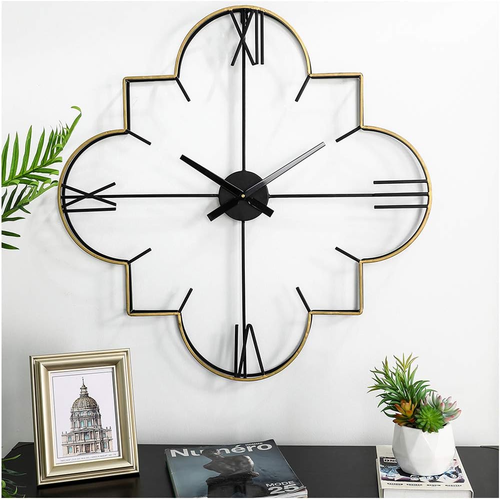 Buy Glitzhome 32modern Wall Clock Metal Golden Black Clock Buy Glitzhome 32modern Wall Clock Metal Golden Black Clock
