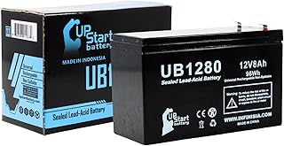 Replacement for Tripp Lite INTERNET750U Battery - Replacement UB1280 Universal Sealed Lead Acid Battery (12V, 8Ah, 8000mAh, F1 Terminal, AGM, SLA) - Includes Two F1 to F2 Terminal Adapters