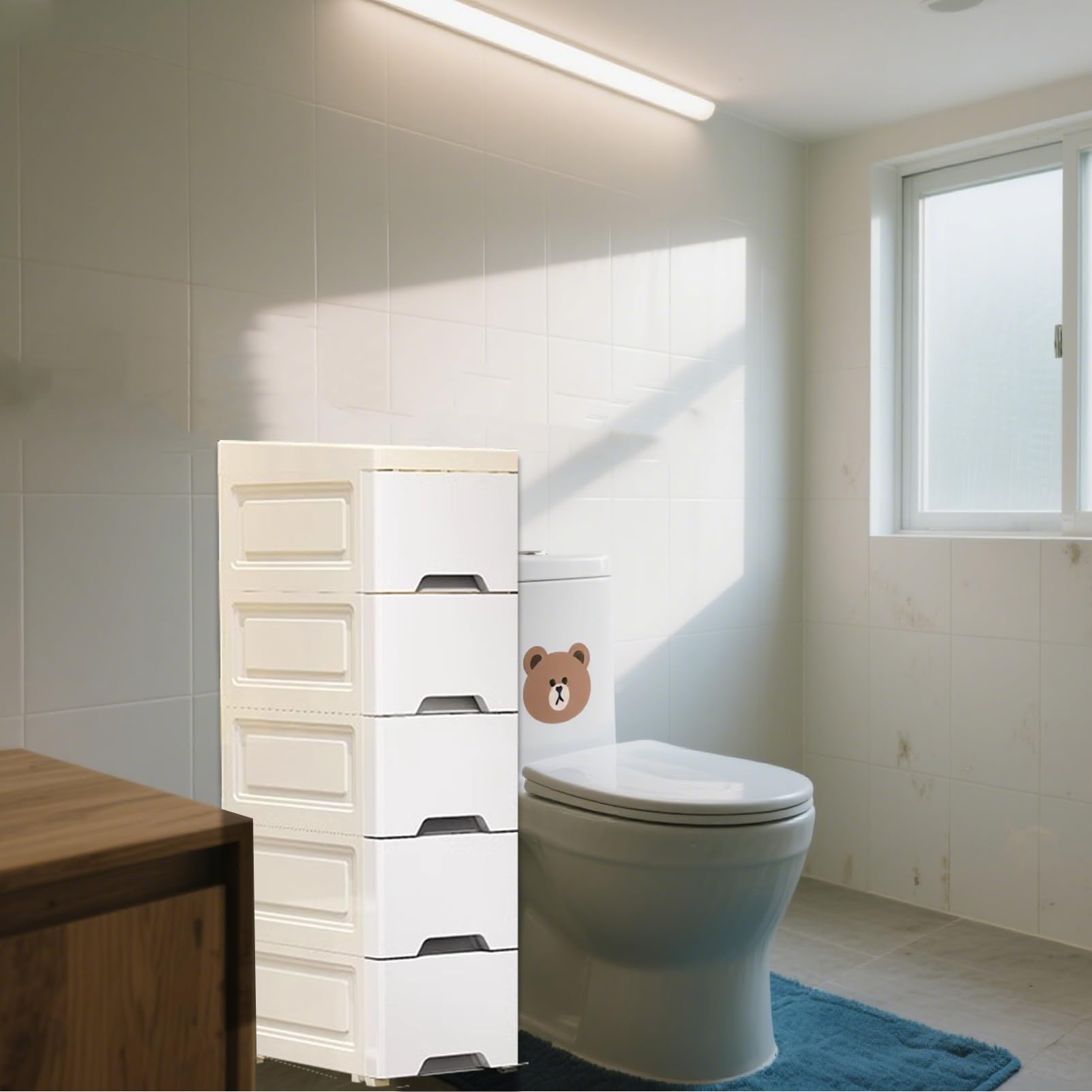 Générique Badezimmerschränke, stehend, schmal, für Küche mit Rollen | vertikale Regale, große Kapazität, für Badezimmer, Haus, Schlafzimmer