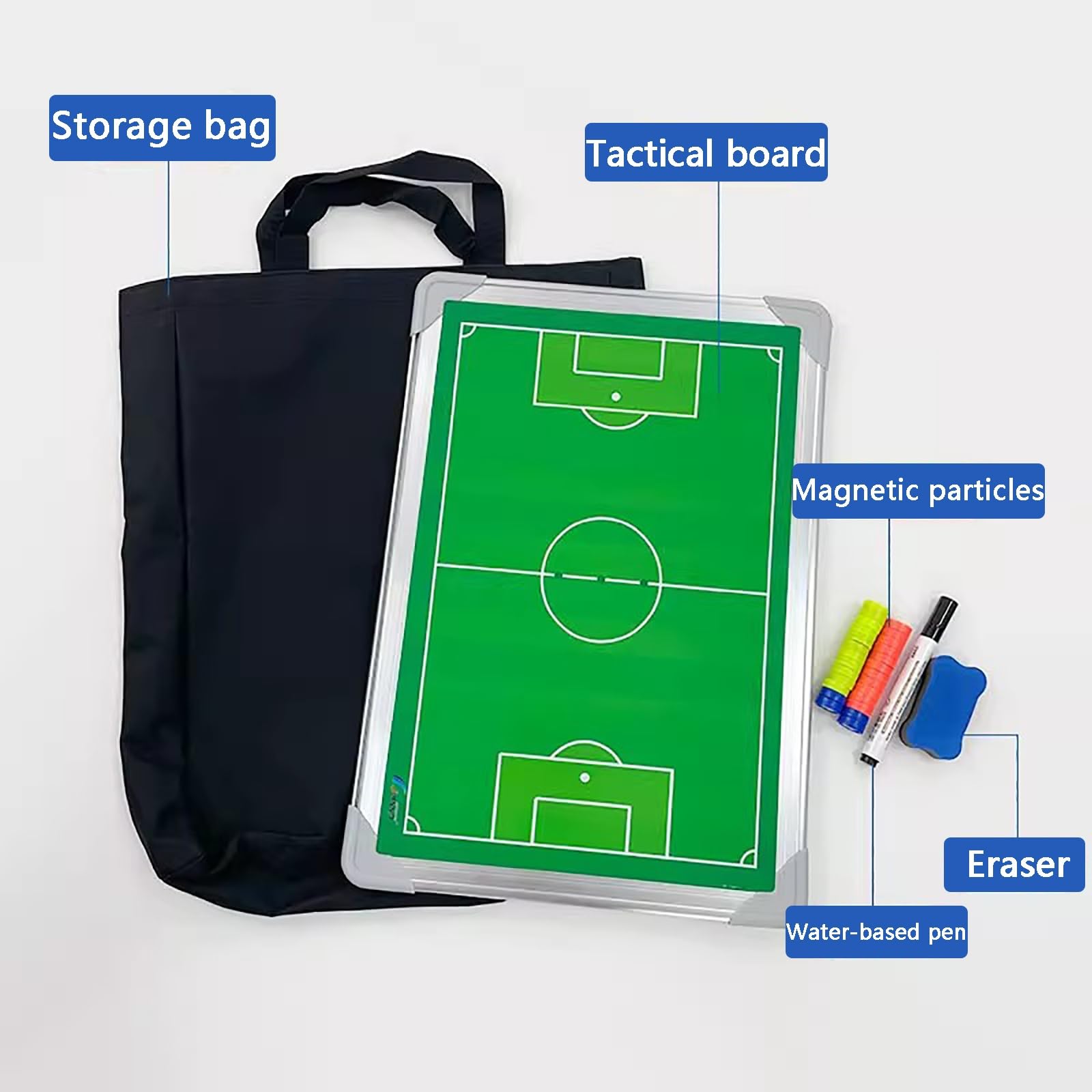 Lavagna per Allenatori di Calcio, Lavagna Tattica Magnetica Calcio, Facile da Scrivere e Cancellare, con Borsa per il Trasporto