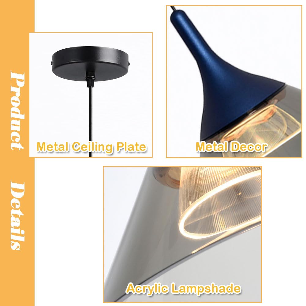 Lampadario a Sospensione in Acrilico a Luce LED Bianca