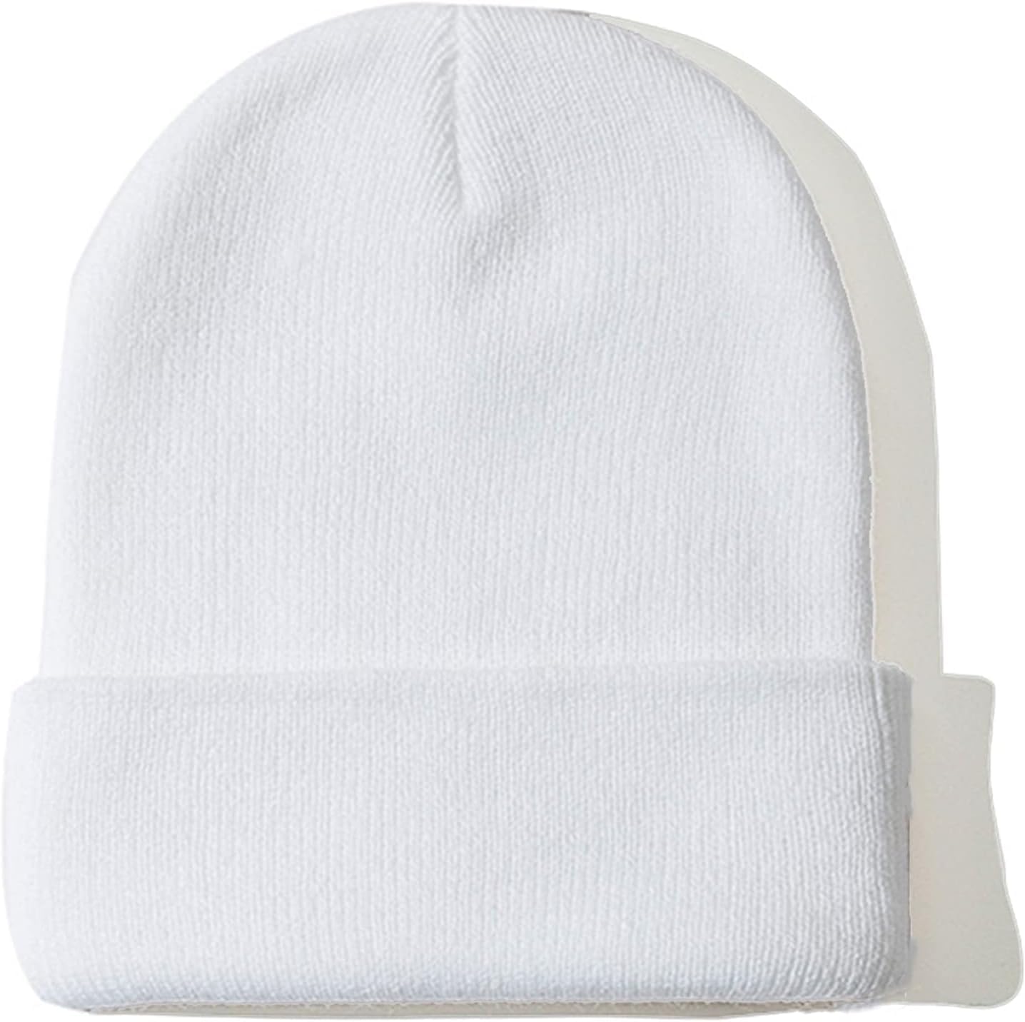 Rosoz Beanie Hats for Men, Slouchy Beanies for Men Knitted Caps for Women Soft Warm Unisex Cuffed Beanie White
