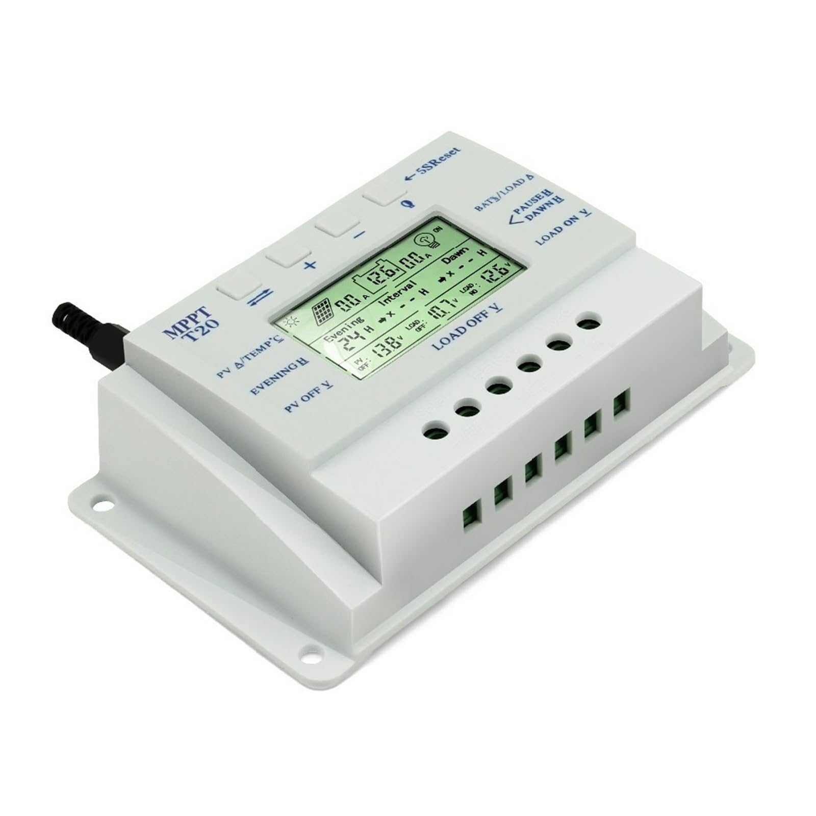 Régulateur solaire MPPT 20A DELURA T20 pour charge de batterie 12V 24V