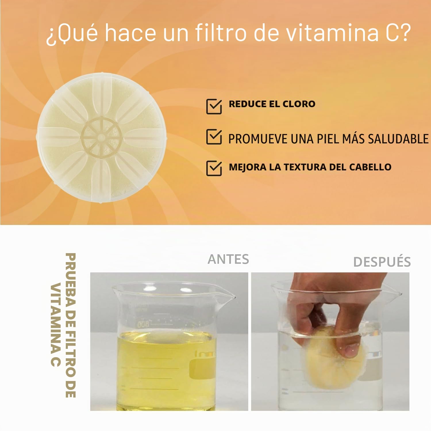 Barumi Pluo Cabezal de ducha filtrado a mano - dorado | Filtro de vitamina C para piel y cabello sanos | cabezal de ducha de chorro suave de alta presión | ablandador de agua dura de doble filtración