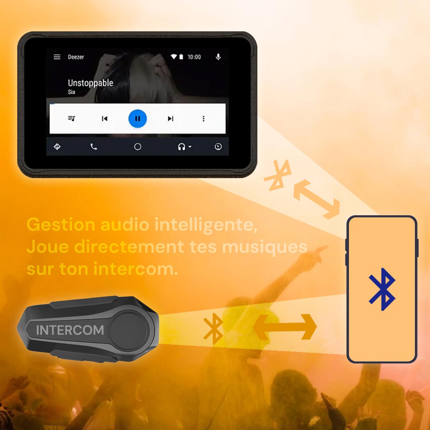 LBG RideMate M5 - Dashcam Moto 2.5K+2.5K (1440p), Tableau de Bord Carplay Android Auto, Caméra embarquée Avant et arrière avec capteur Starvis, Enregistrement en Boucle, Marque française, Grand Angle