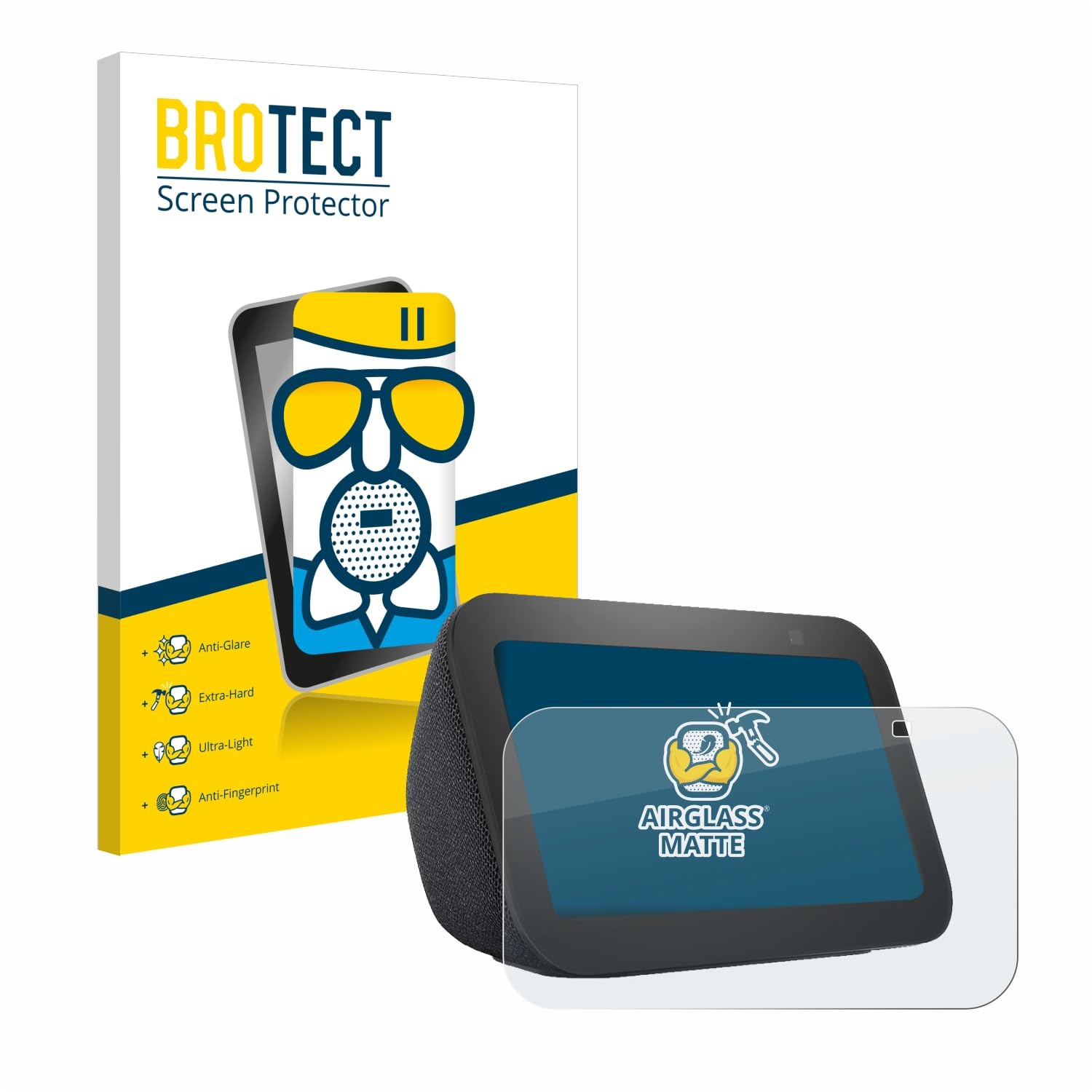 BROTECT Protector Pantalla Mate Cristal para Amazon Echo Show 5 (3a Gen.) Protección Anti-Reflejos