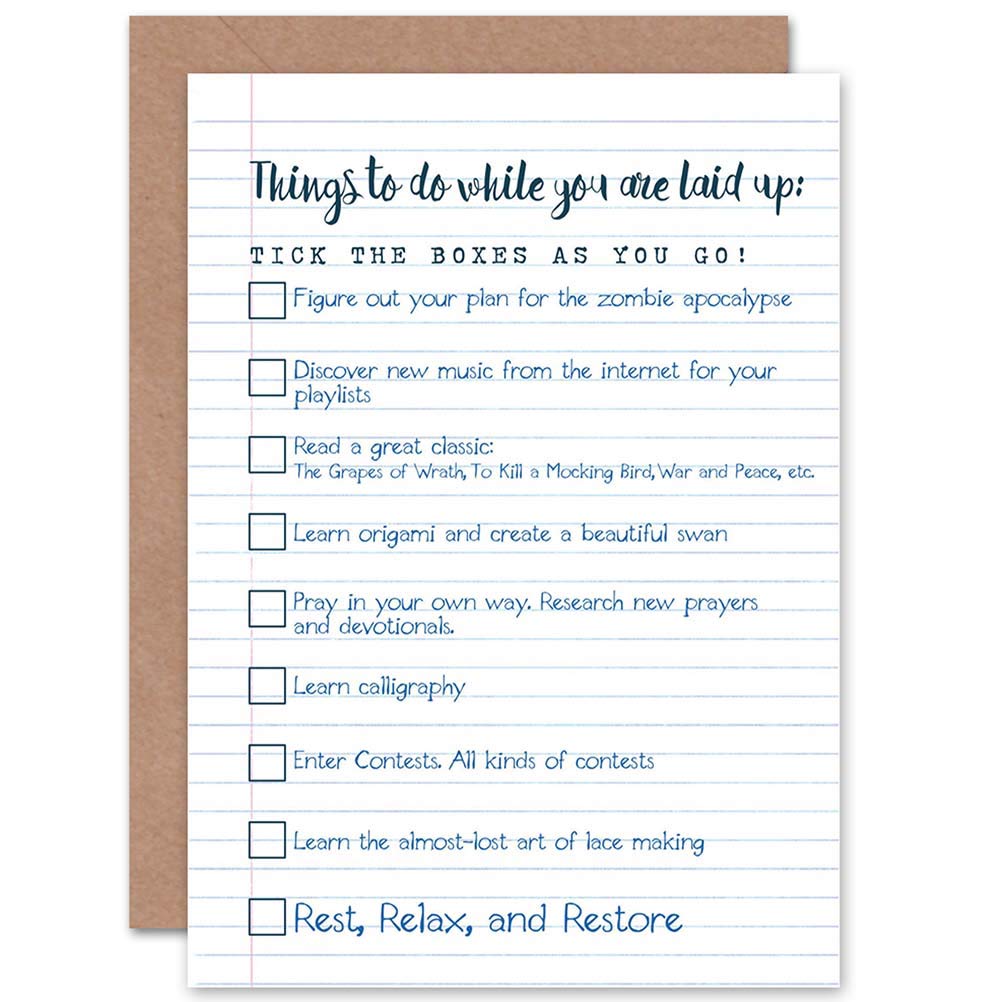 Wee Blue Coo CARD GET WELL SOON THINGS TO DO GIFT