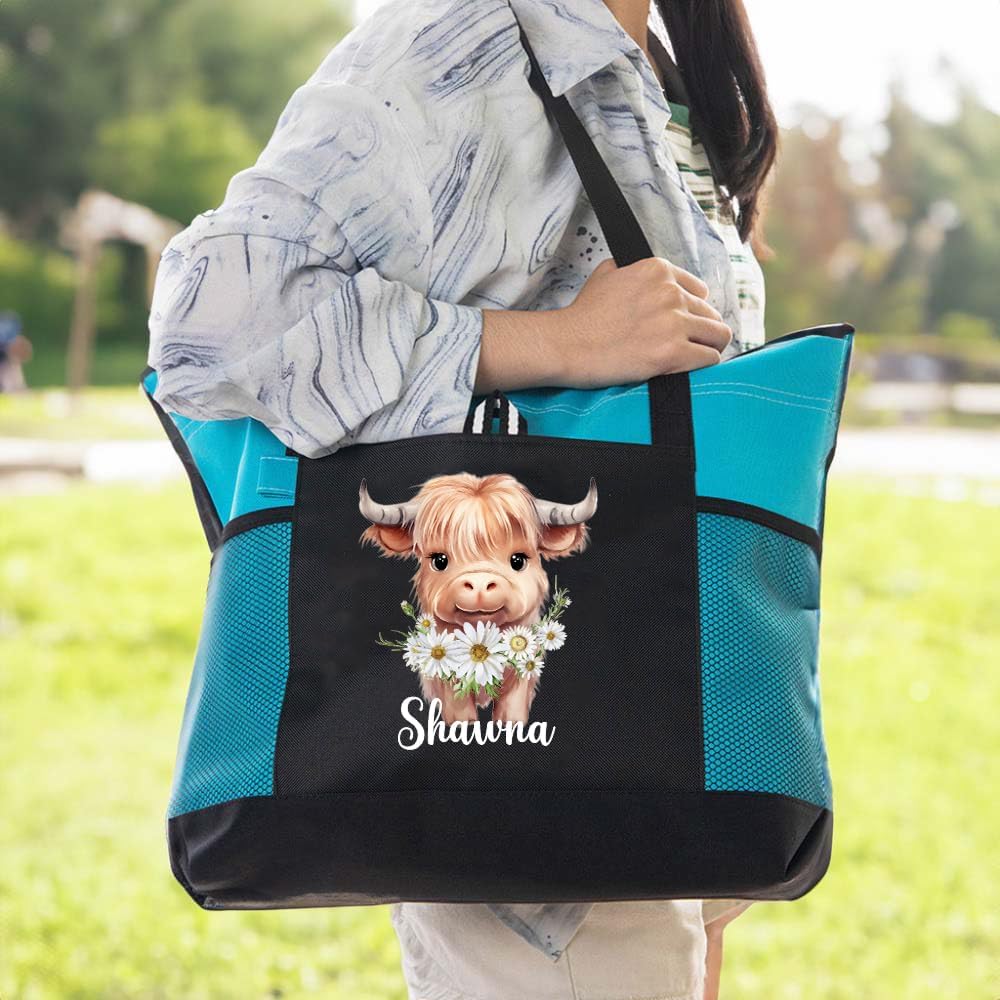 callie Personalized Nurse Canvas Tote Bag for Women with Zipper, RN LPN CNA Nursing Christmas Appreciation Gifts