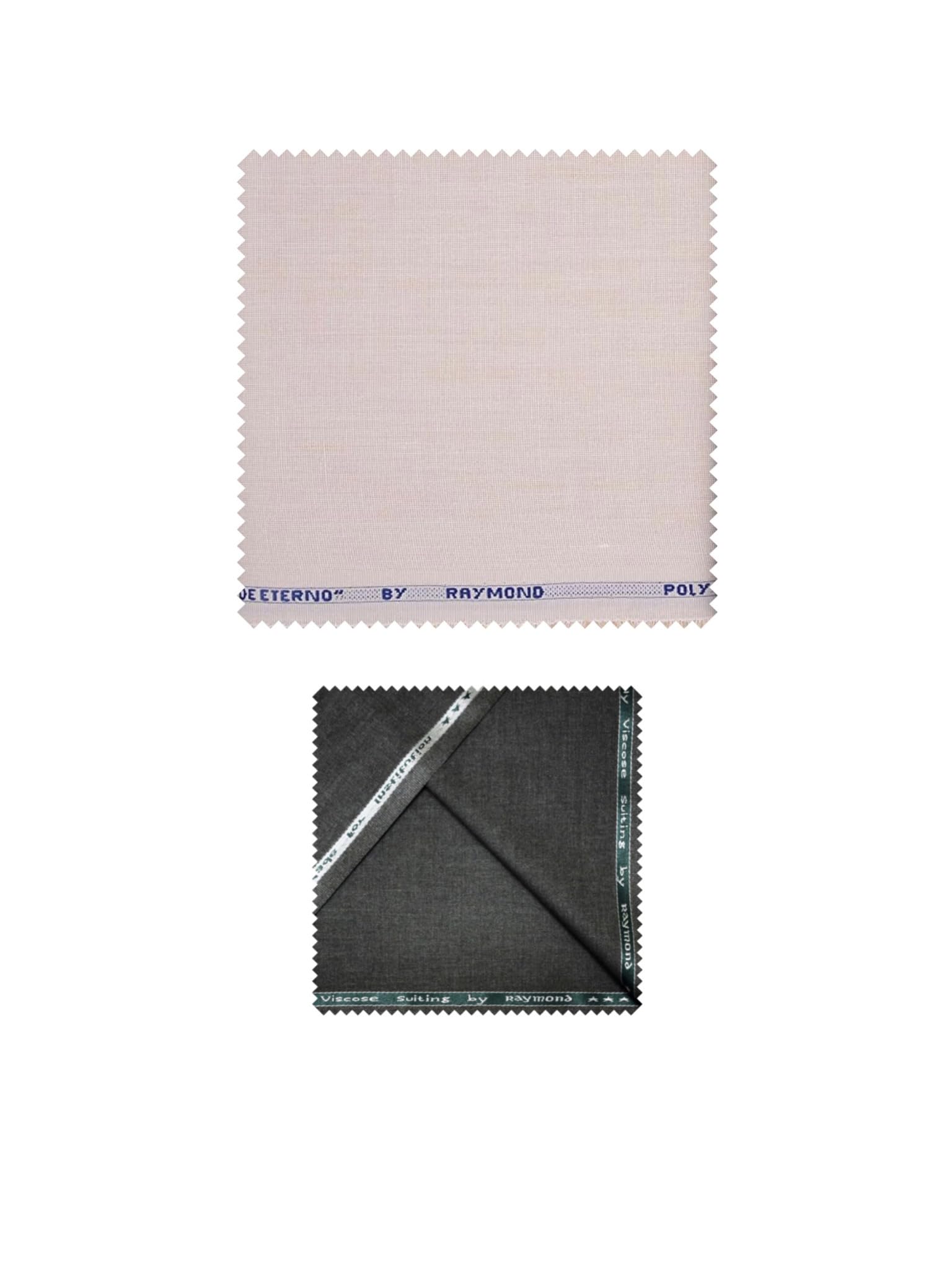 raymond fabrics Trouser Shirt Fabric Combo Box (Unstitched, All Weather Fabric) (BEIGE SHIRT+DARK GREY PANT)-picture-49