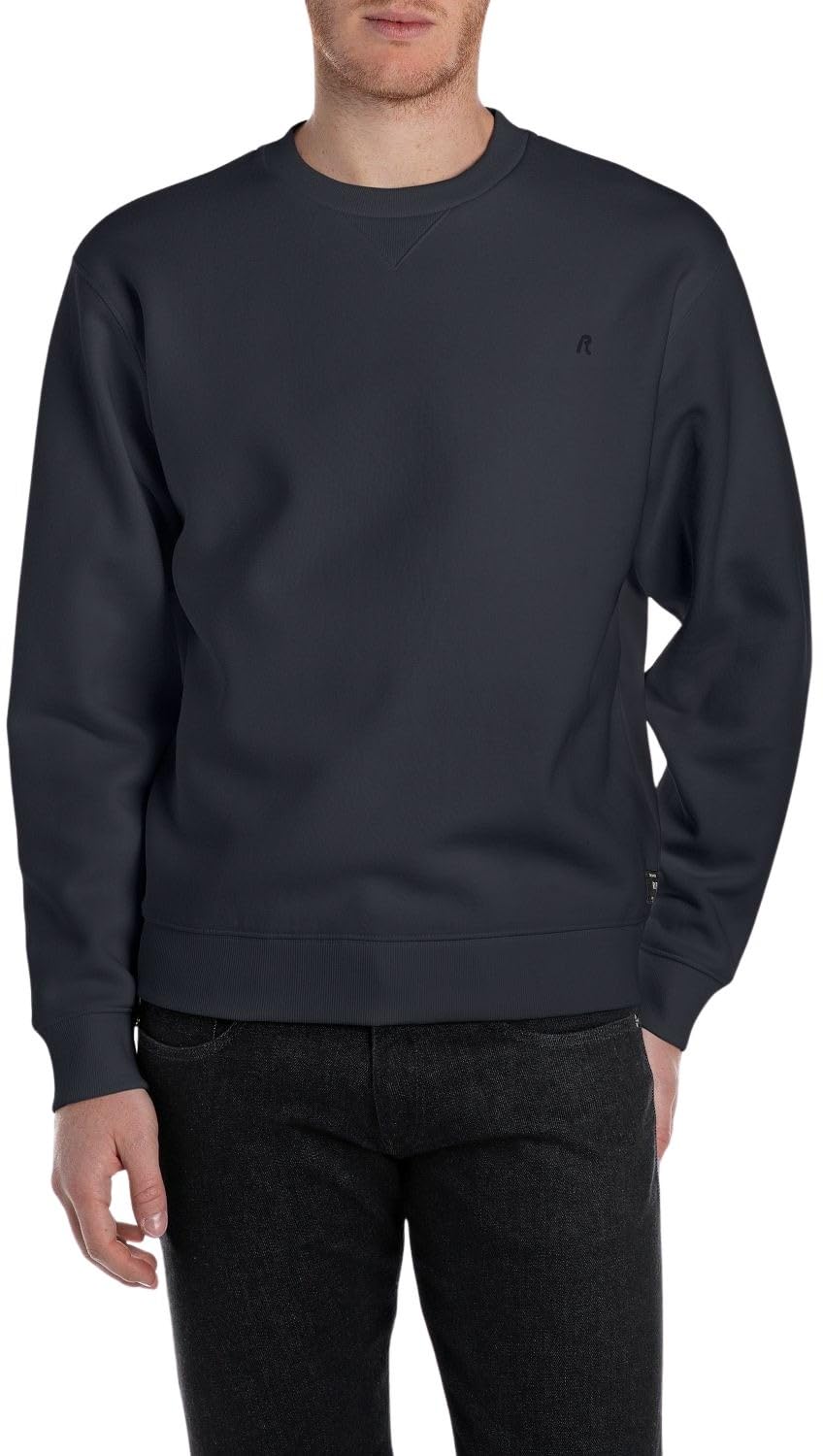 Replay Men's Basic Crew Neck Sweatshirt, 067 Night Blue, XS