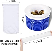 Vista 4 de Paquete de 100 calcetines de piscina para filtros de piscina, filtros de cestas y desnatadores para filtrar desechos y hojas, sistema de filtro