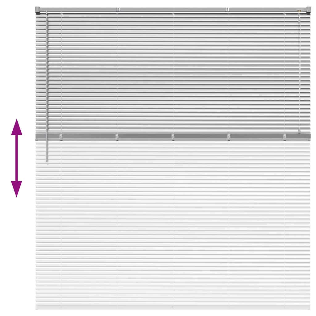 vidaXL Balkenjalousien Silber 175 x 160 cm Aluminium, Moderne rechteckige Aluminiumjalousien, verstellbare Fensterbehandlung, Lichtschutz für Zuhause, Büro
