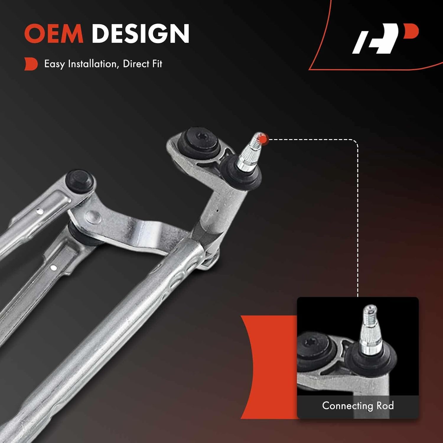 A-Premium Front Windshield Wiper Transmission Linkage Assembly Compatible with Volkswagen Vehicles - Passat 2005-2011 - Replace# 3C1955601, 3C1955601A