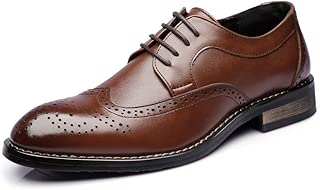 RONGLINGXING Brogues Men's Business Oxfords Shoes Low Top Matte Hollow Carving Genuine Leather Lace up Breathable Lined (Color : Brown, Size : 45 EU)