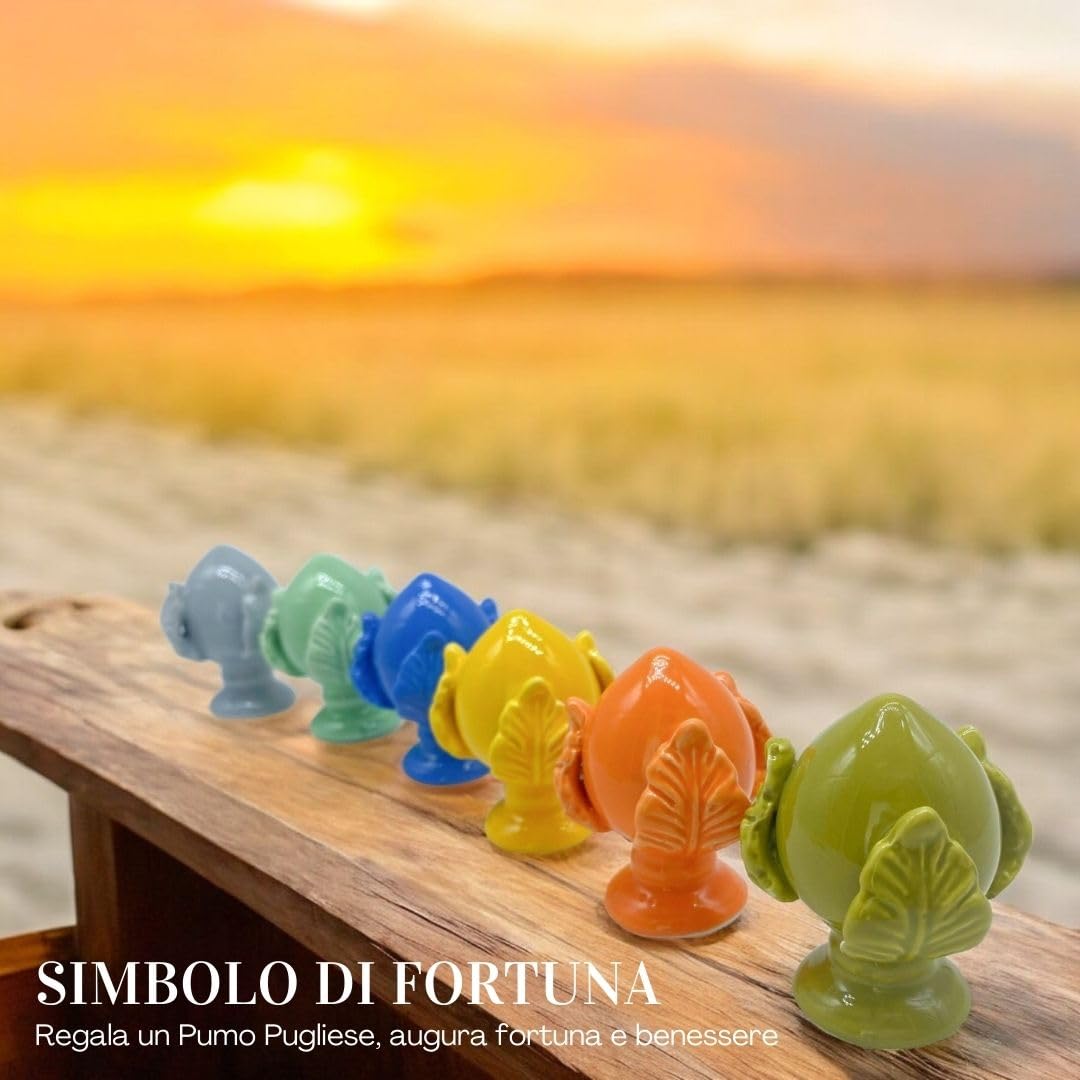 Doni Bomboniere Kit 6 pz PUMI Pugliesi in Ceramica Realizzati a Mano in Colori Assortiti con Finitura Lucida Perfetti Segnaposto Matrimonio Cerimonie 18 Anni Comunione Compleanno Eventi Tema Puglia
