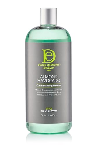 Design Essentials Recarga de mousse natural para mejorar los rizos, mejor valor, colección de almendras y aguacates, 32 onzas