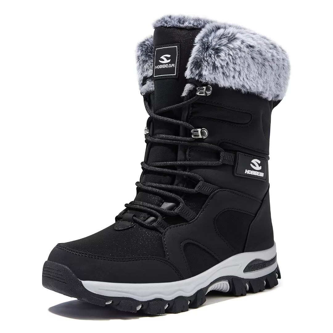 HOBIBEAR Women's Snow Boots Winter Boots Outdoor Warm Lined Snow Boot  Waterproof Hiking Boots 37-44