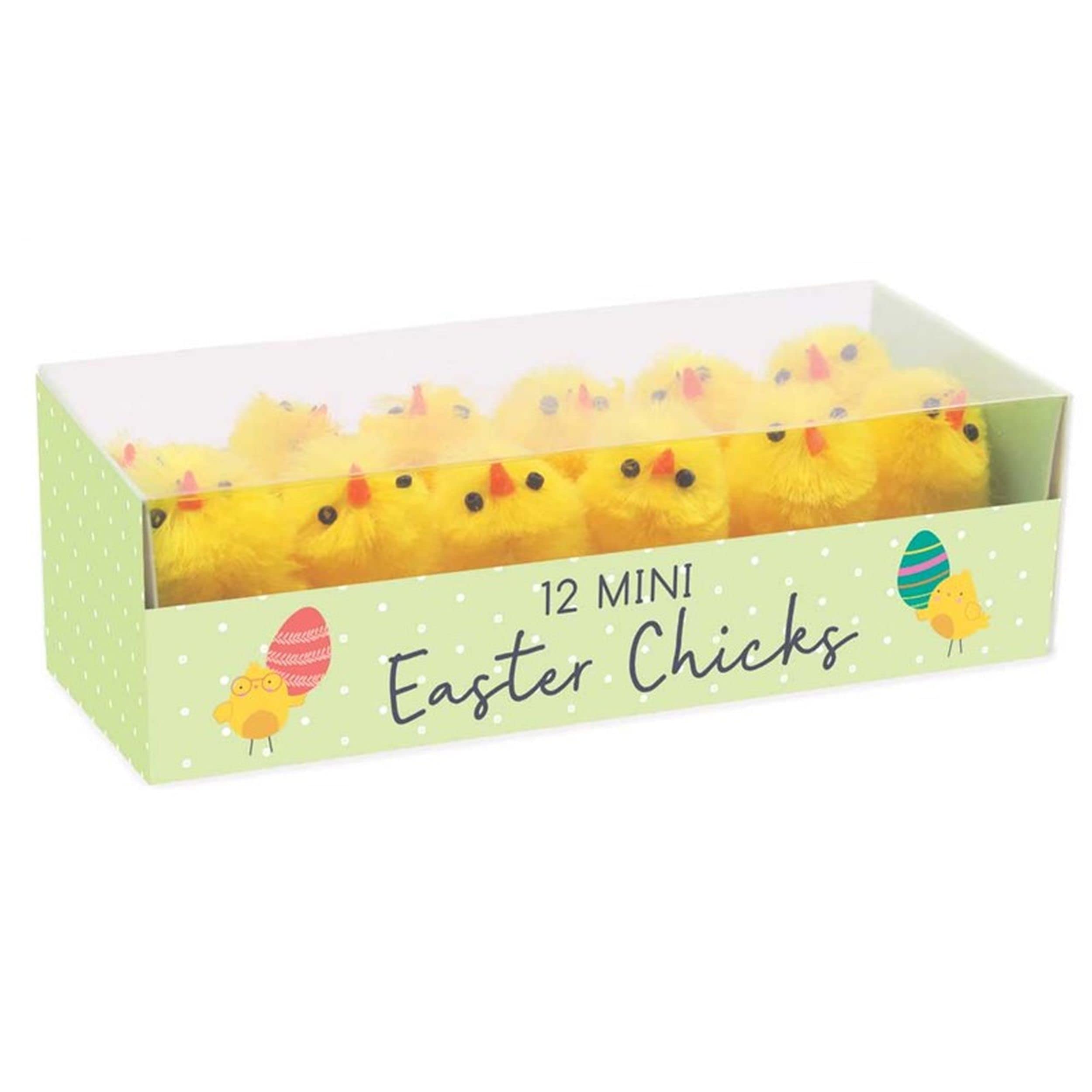 Tallon International Yellow Easter Decors, Bonnet Arts And Crafts, Egg Hunt - 12 Pack Mini Chicks, 4X4