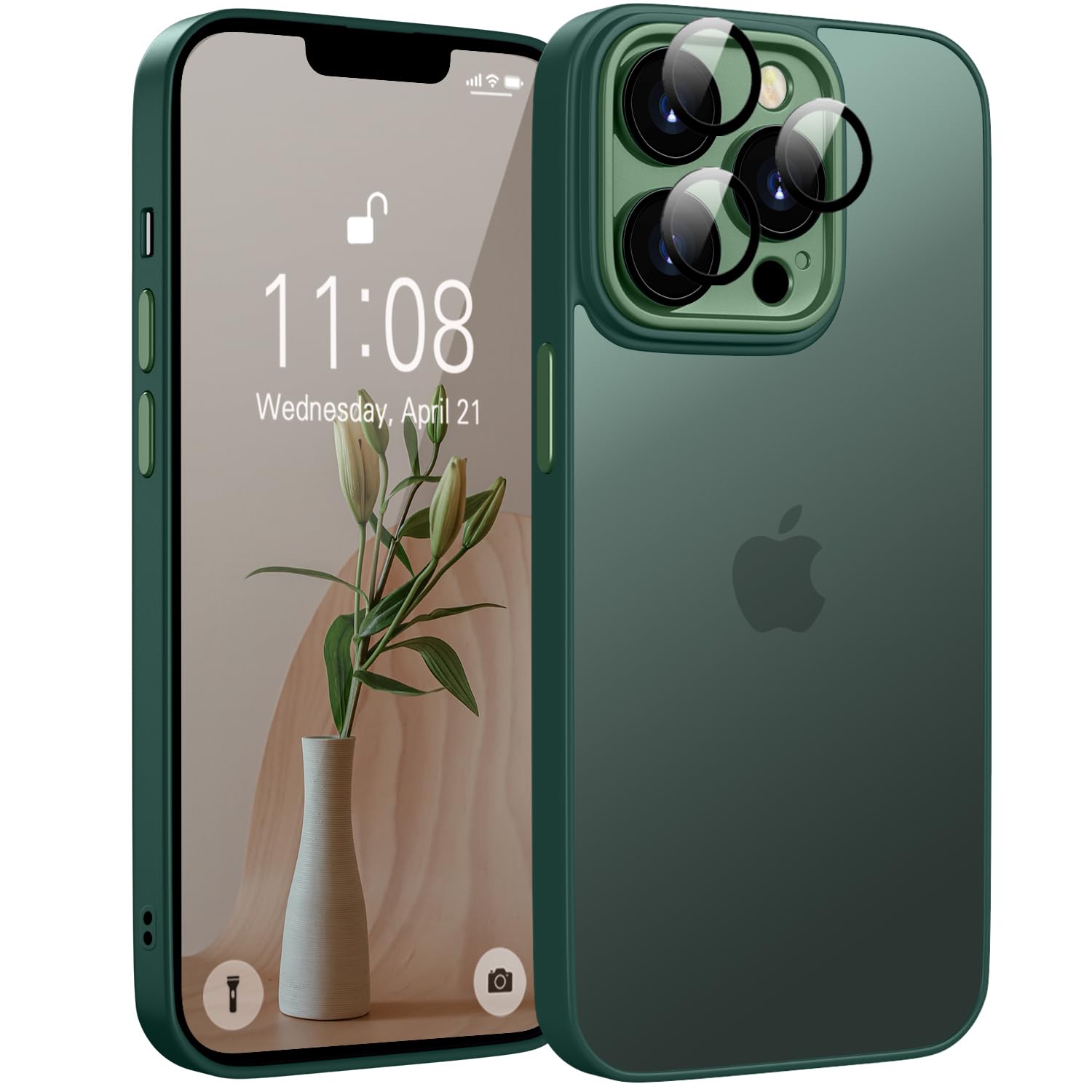 HGH Matte Handyhülle Für IPhone 16 Pro – Stoßfest, Durchscheinend, Anti-Fingerabdruck (Orange)