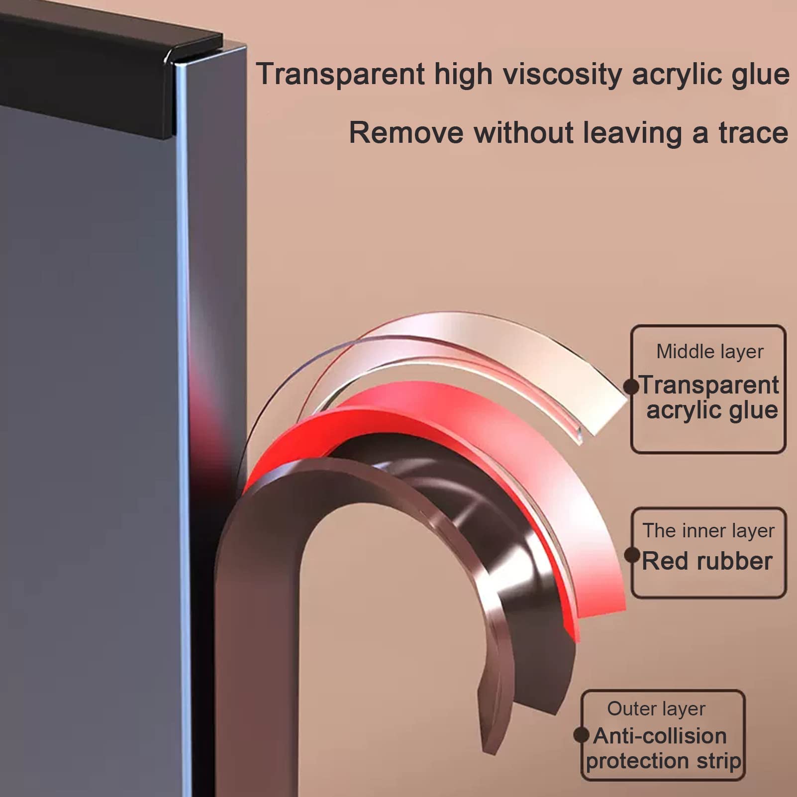 Striscia di Protezione per Bordi Trasparente, Pre-Nastro Adesivo in PVC Protezioni angolari per Angoli acuti del cassetto del Tavolo dell'Armadio,Brown-20mmx2m