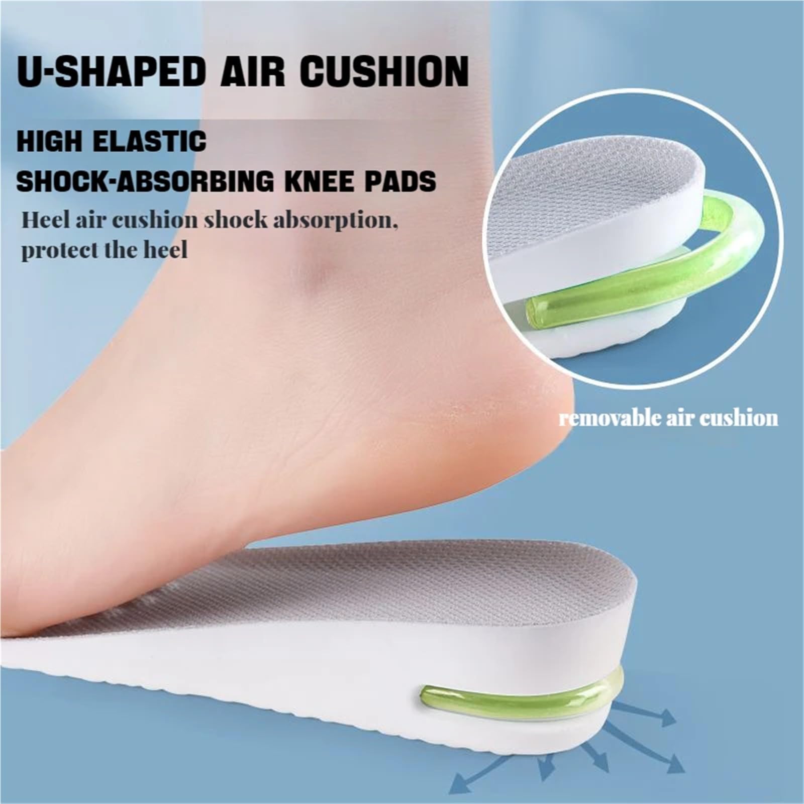 Plantillas Altura Hombre 1 par de plantillas ortopédicas for aumentar la altura los pies, deportivas aire(3.5cm-Gray,EU39-40)