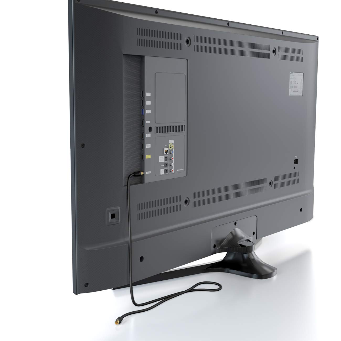 deleyCON 10m Cavo Antenna TV Coassiale HDTV Schermatura Quadrupla 2x Nuclei in Ferrite Filtri Corrente DVB-T DVB-T2 Radio DAB - Nero