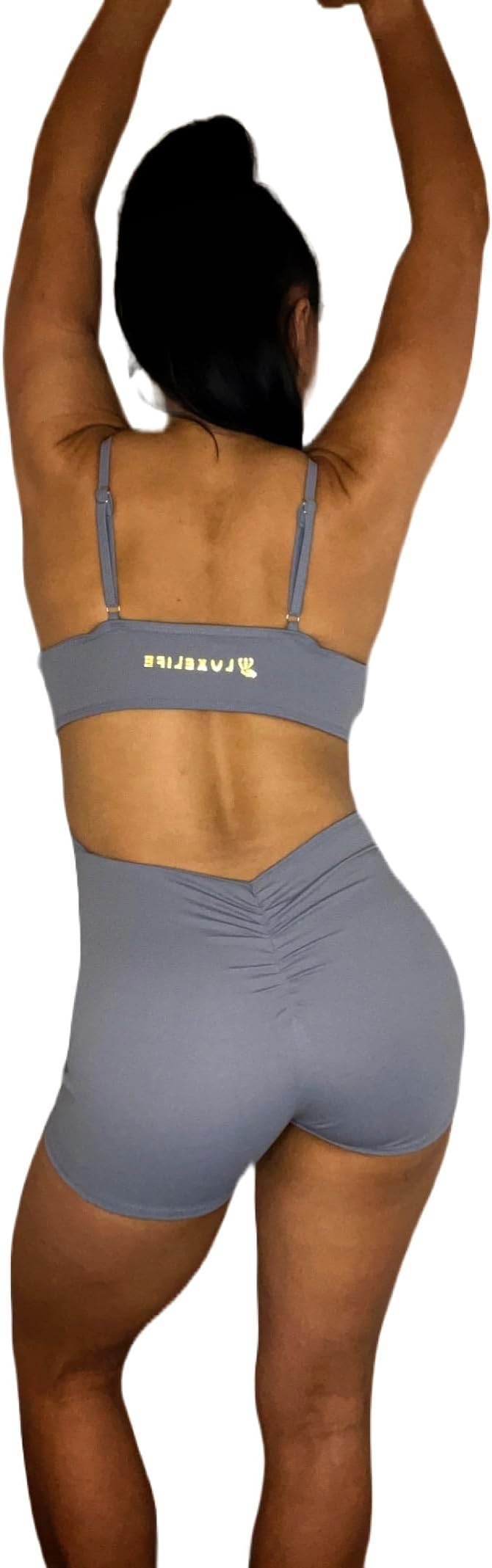 Yoga Workout Gym Outfit for Women - Seamless 2 Piece High Waist Leggings with Sport Bra Set - Parent