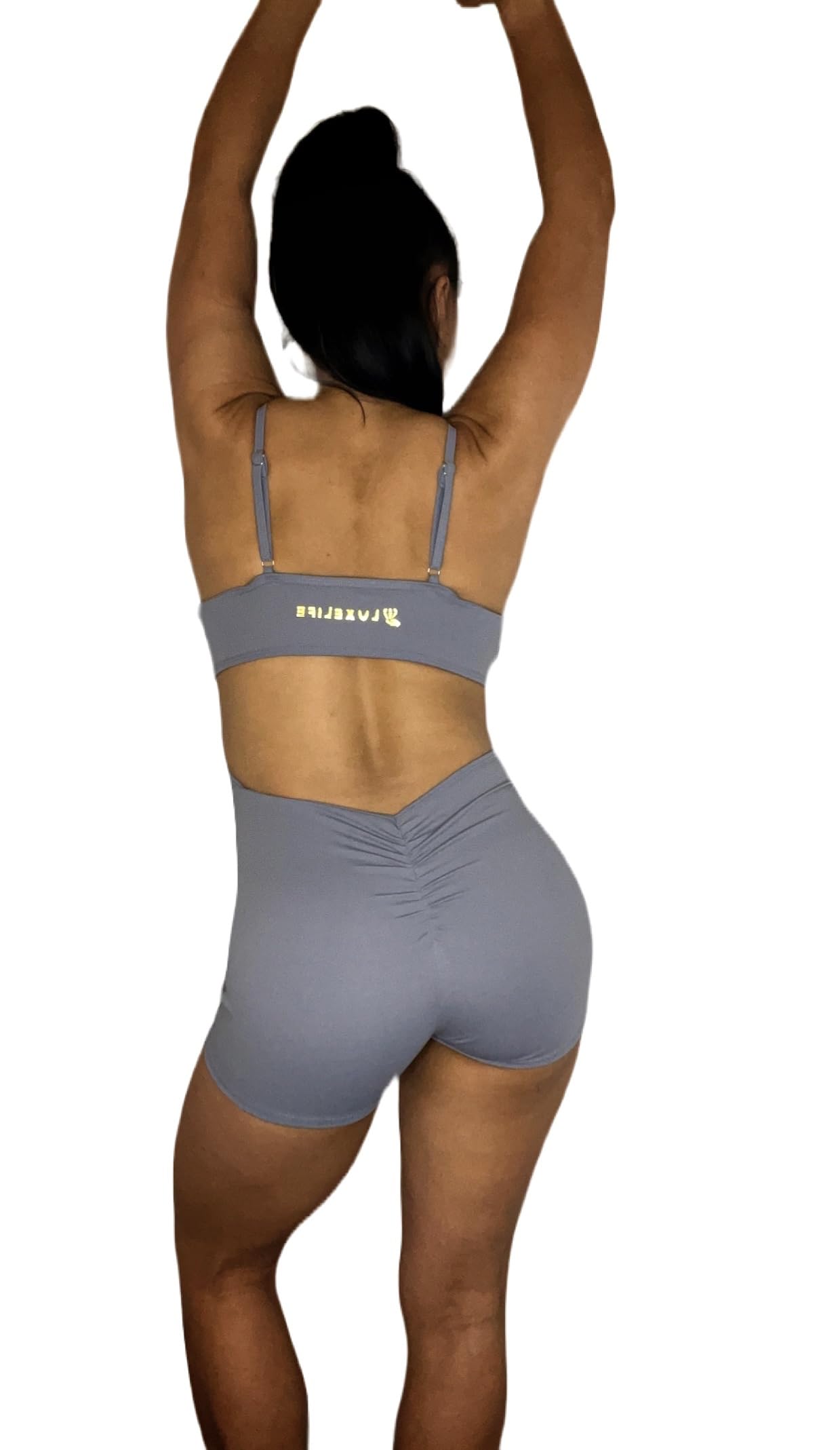 Yoga Workout Gym Outfit for Women - Seamless 2 Piece High Waist Leggings with Sport Bra Set - Parent