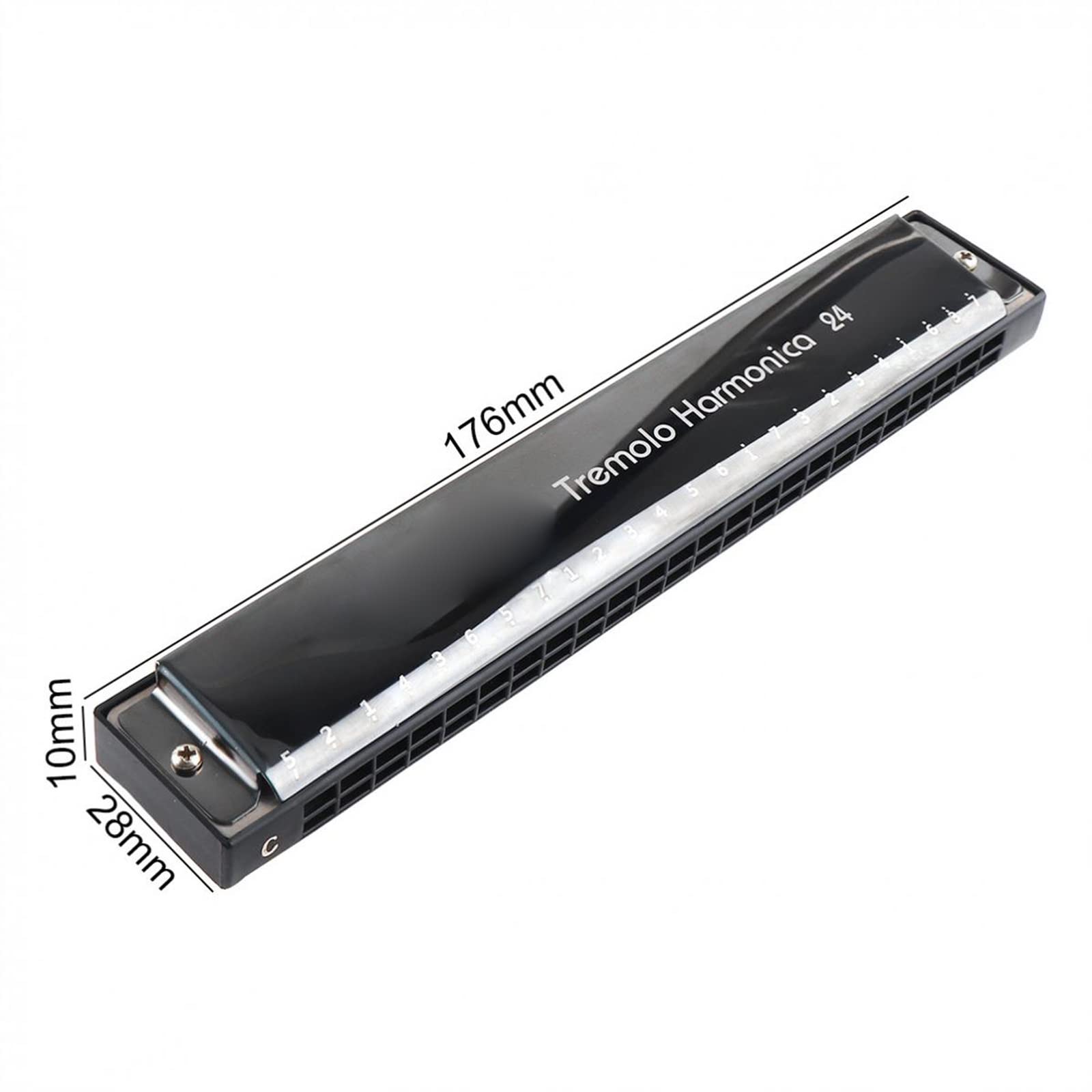 Standard Mundharmonikas Matte 24-Loch-Titan-Mundharmonika-Tremolo-Tonschlüssel C-Harfe-Mundharmonika-Musikinstrumente