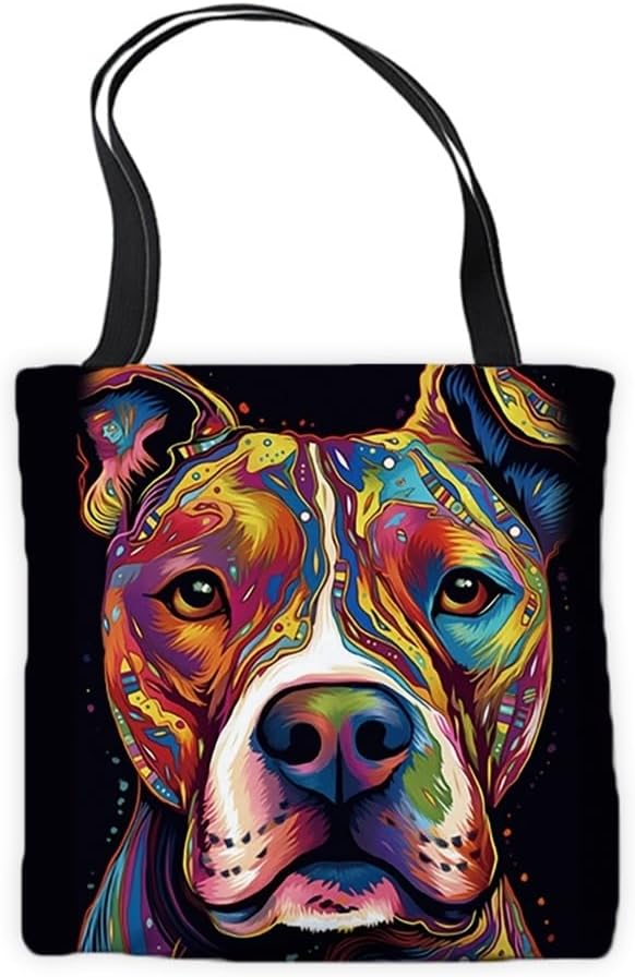 Cute Black and Tan Coonhound Dog Tote Bag Pet Animal Face Head Commuter Bag for Shopping Work