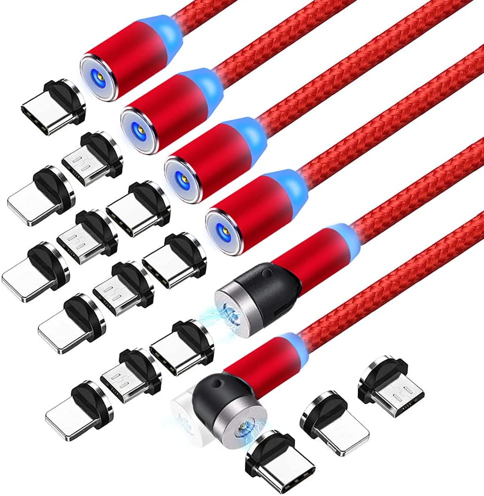Magnetic Charging Cable 6-Pack （ Red）