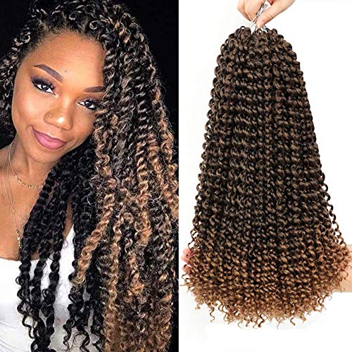 22 inch Passion Twist Hair Bohemian Crochet Hair Water Wave Crochet Braids for Passion Twist Crochet Hair Passion Twist Braiding Hair Hair Extensions (22"7packs, #T27)