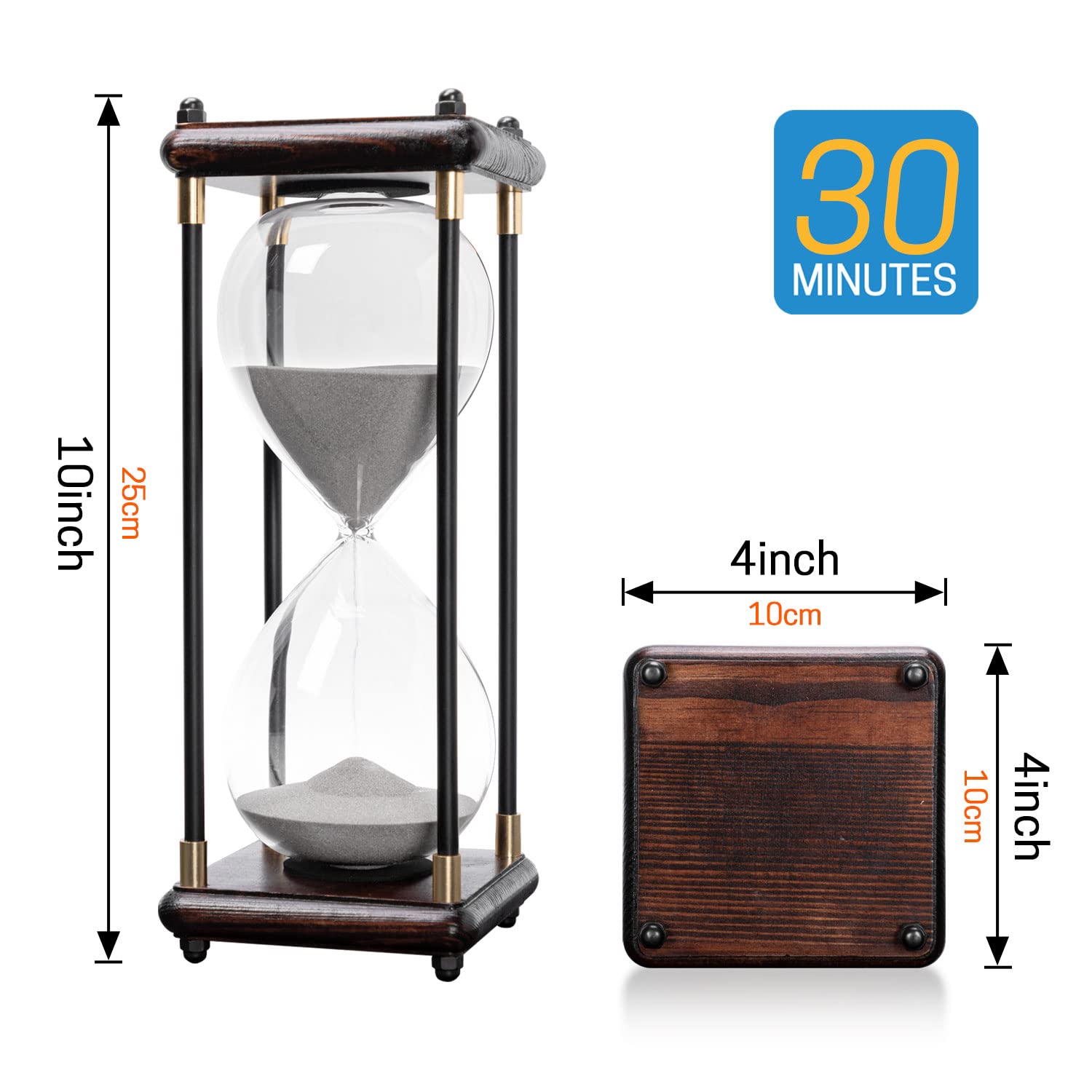 Snapklik.com : Hourglass Sand Timer, 30/60 Minutes Sand Clock, Wooden ...