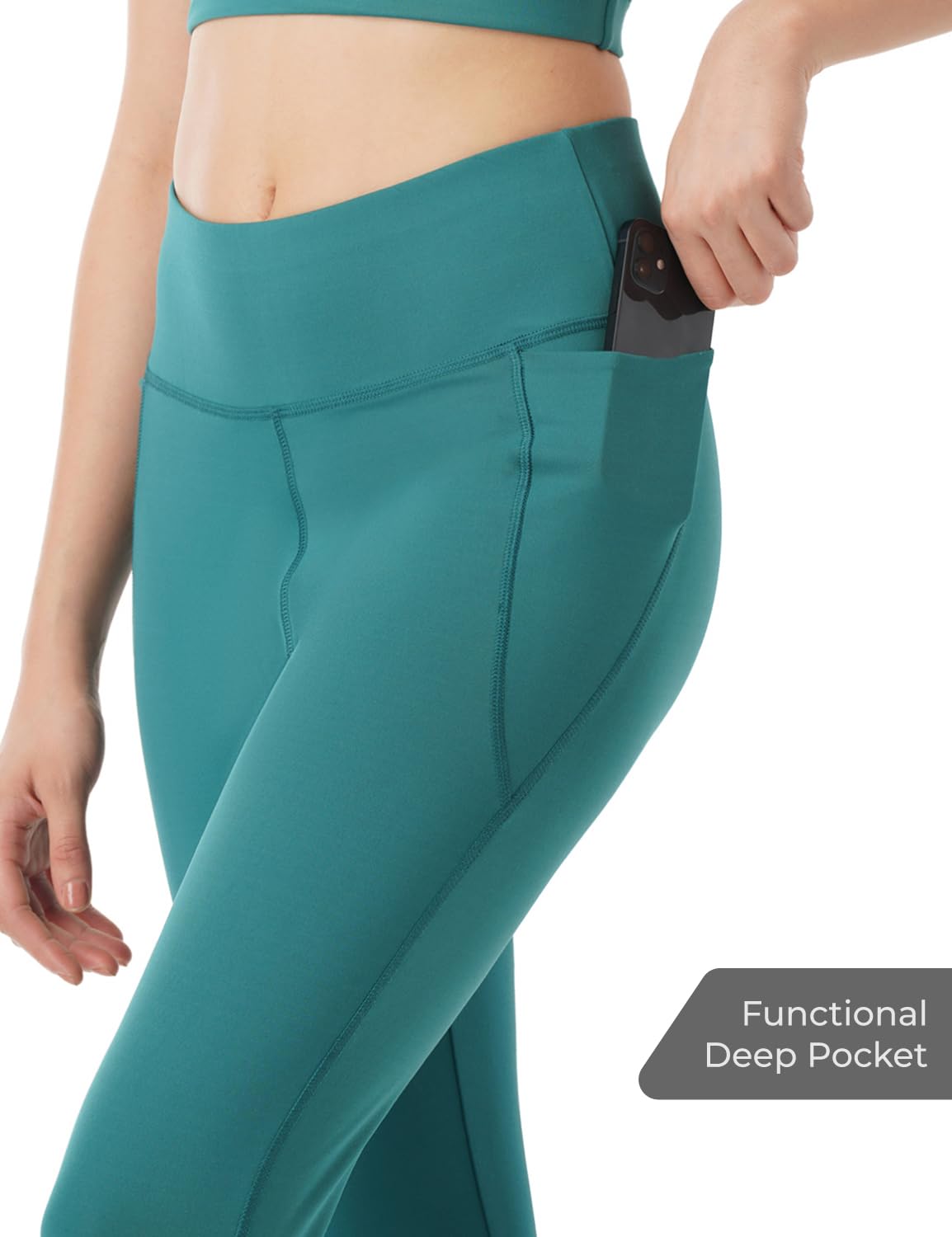 PUMP'D Dehnbare Leggings für Damen – zwei tiefe Seitentaschen, knöchellang, leicht, geruchlos, Kniebeugenresistent, Dry-Technologie, ultraweiche Nähte