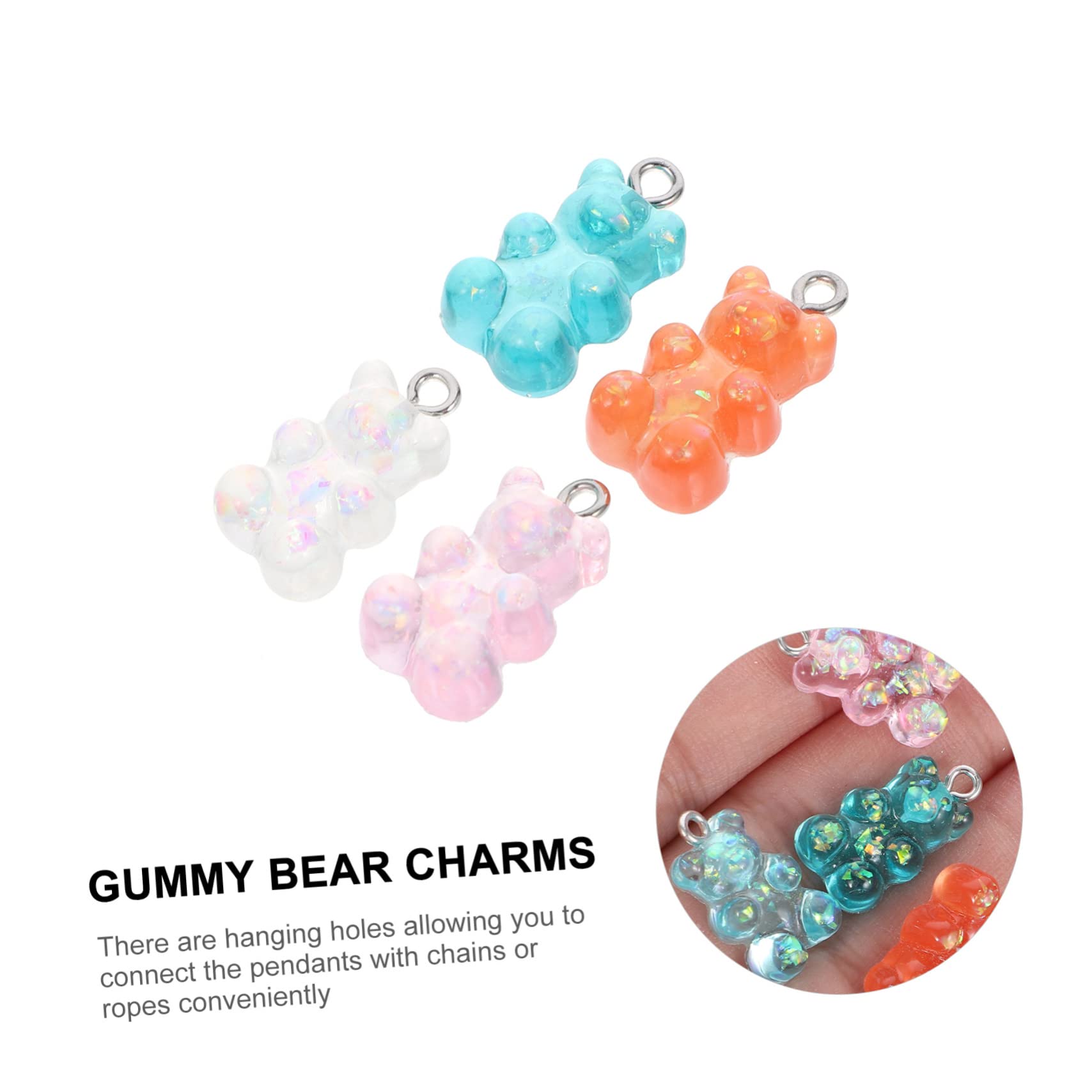 EXCEART 200pièces Pendentifs Résine Breloques Colorées Pour Création De Bijoux Et Artisanat Rouges Transparent
