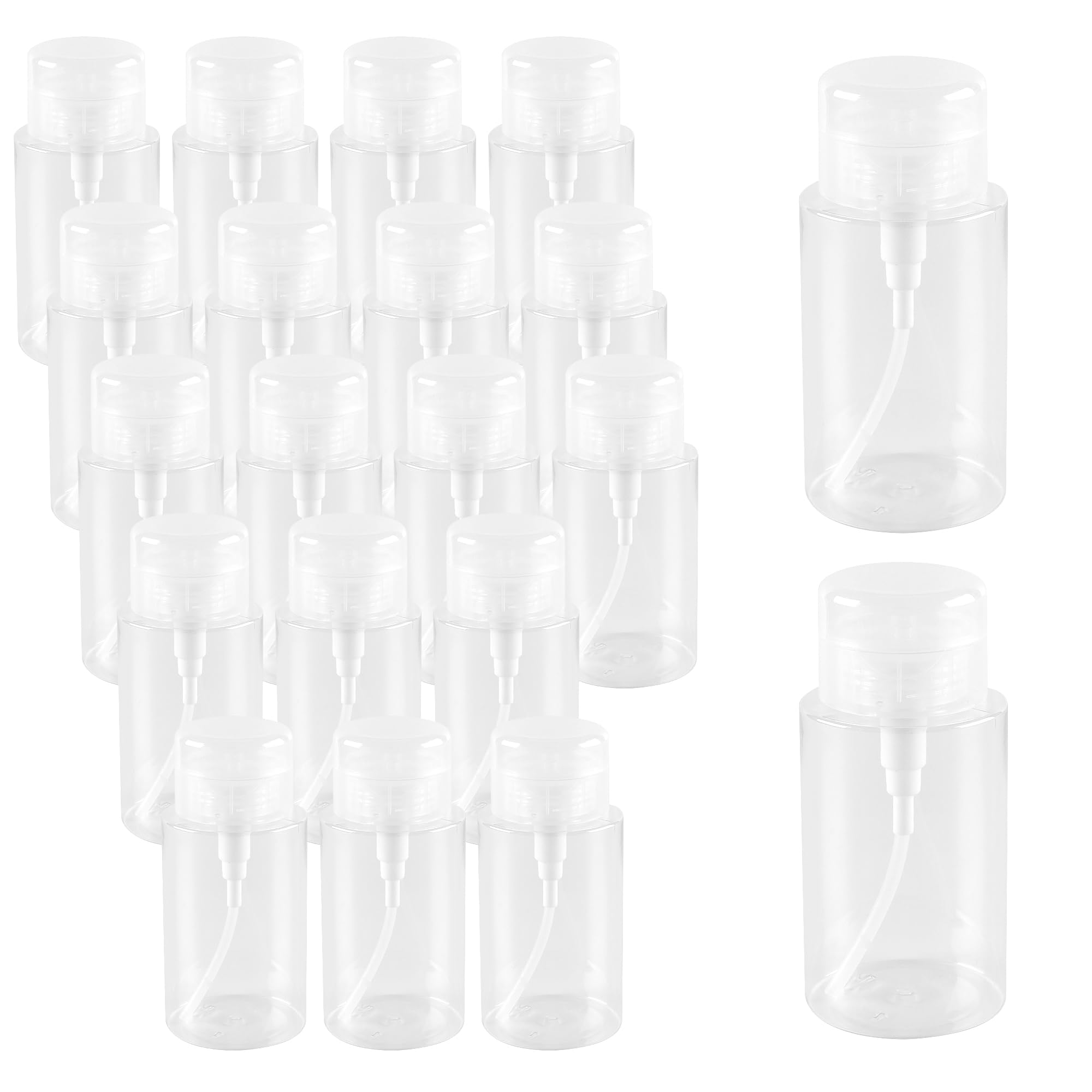 Lot de 20 distributeurs à pompe en plastique transparent de 200 ml