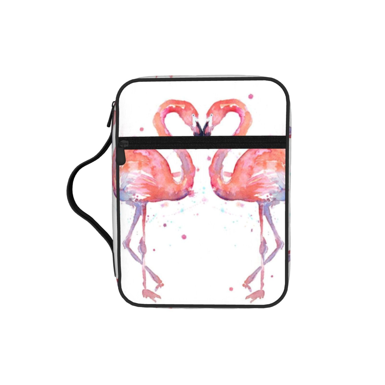 Flamingos Bible Cover Case Waterproof Bible Bag With Handle Organizer Storage Book Cover For Bible Study
