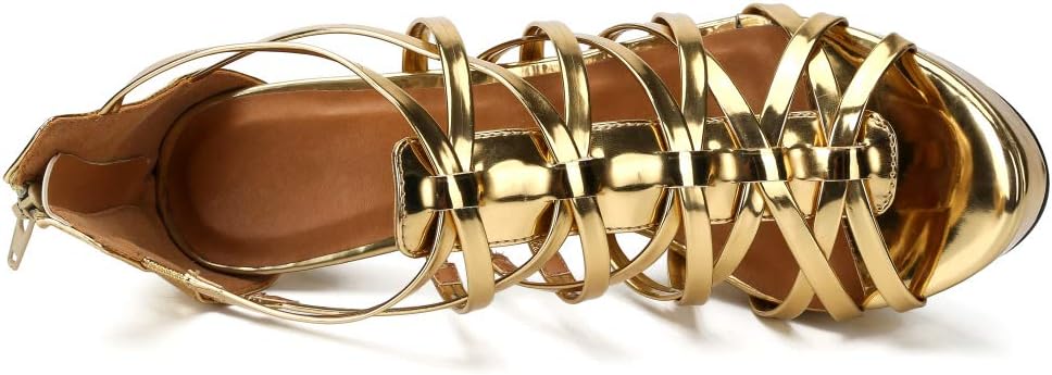 MAIERNISI JESSI Unisex Men's Women's Platform High Heel Sandals, Strappy Gladiator Style, Stiletto Heel with Zipper Closure - Image 4
