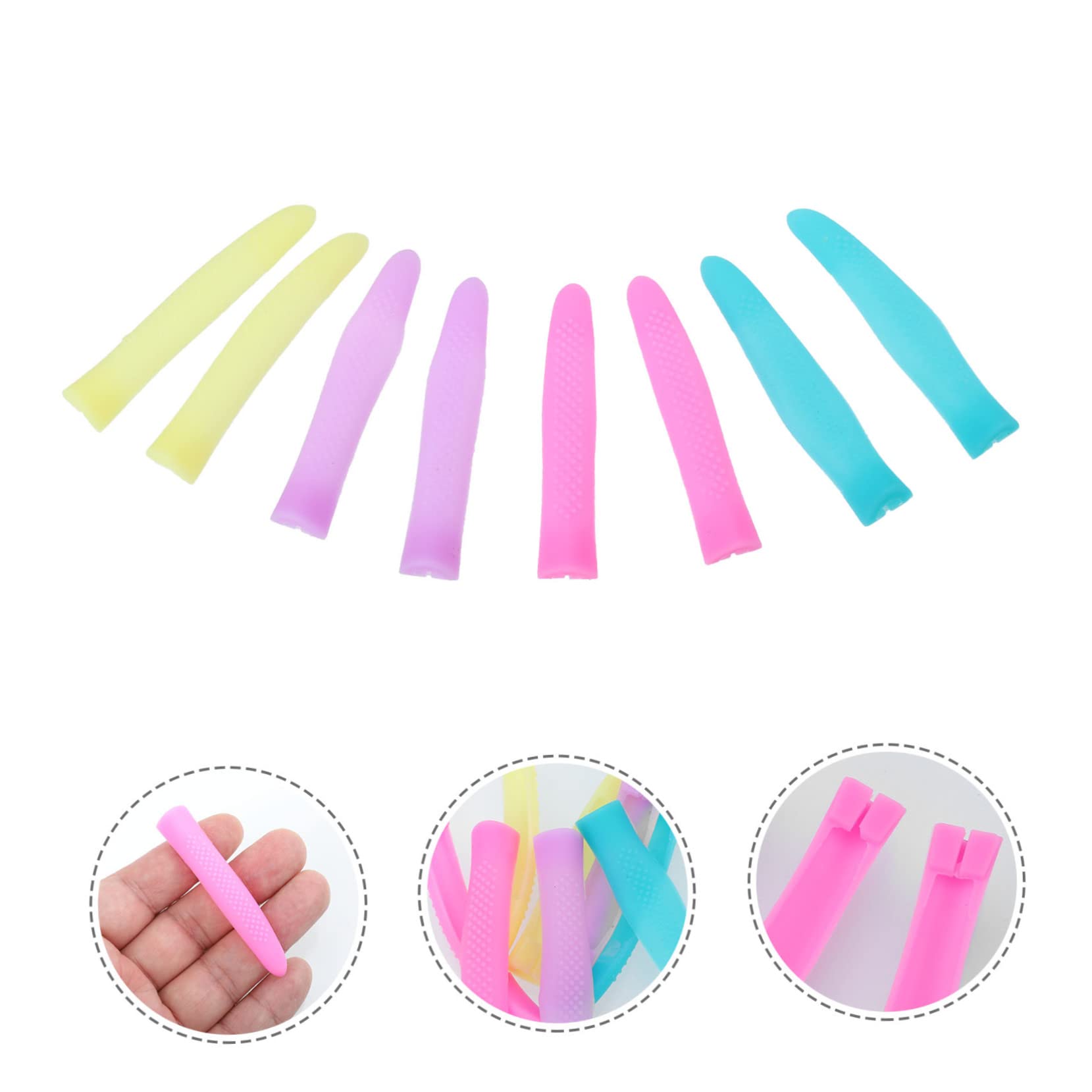 IWOWHERO Cuticle Scissor Cover Silicone Sleeve Safe Practical Nail Trimmer Handle Protection Random