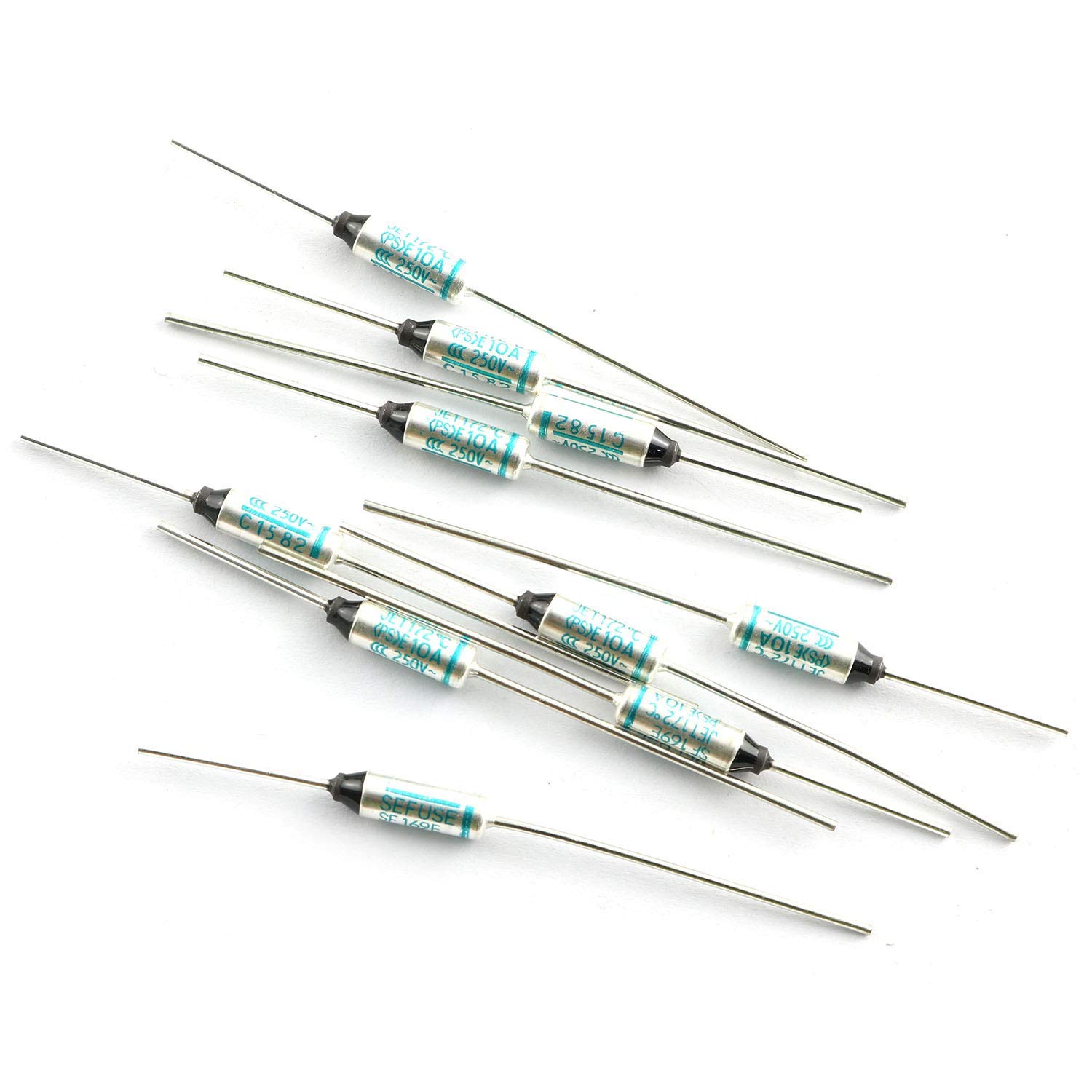 Set 10 Fusibili Termici TEKLIGHT 10A 250V - Fusibili A Spillo Per Elettronica