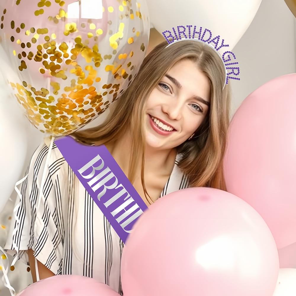 Birthday Sash & Crown for Women - Tiara Headband, Girls' Decorations Accessories - Image 4