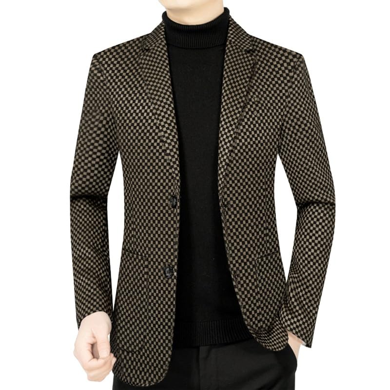 Casual Blazers Men's Herringbone Blazers Slim Fit Cotton Sport Coats Two Buttons Casual Suit Jacket Western Sport Coats