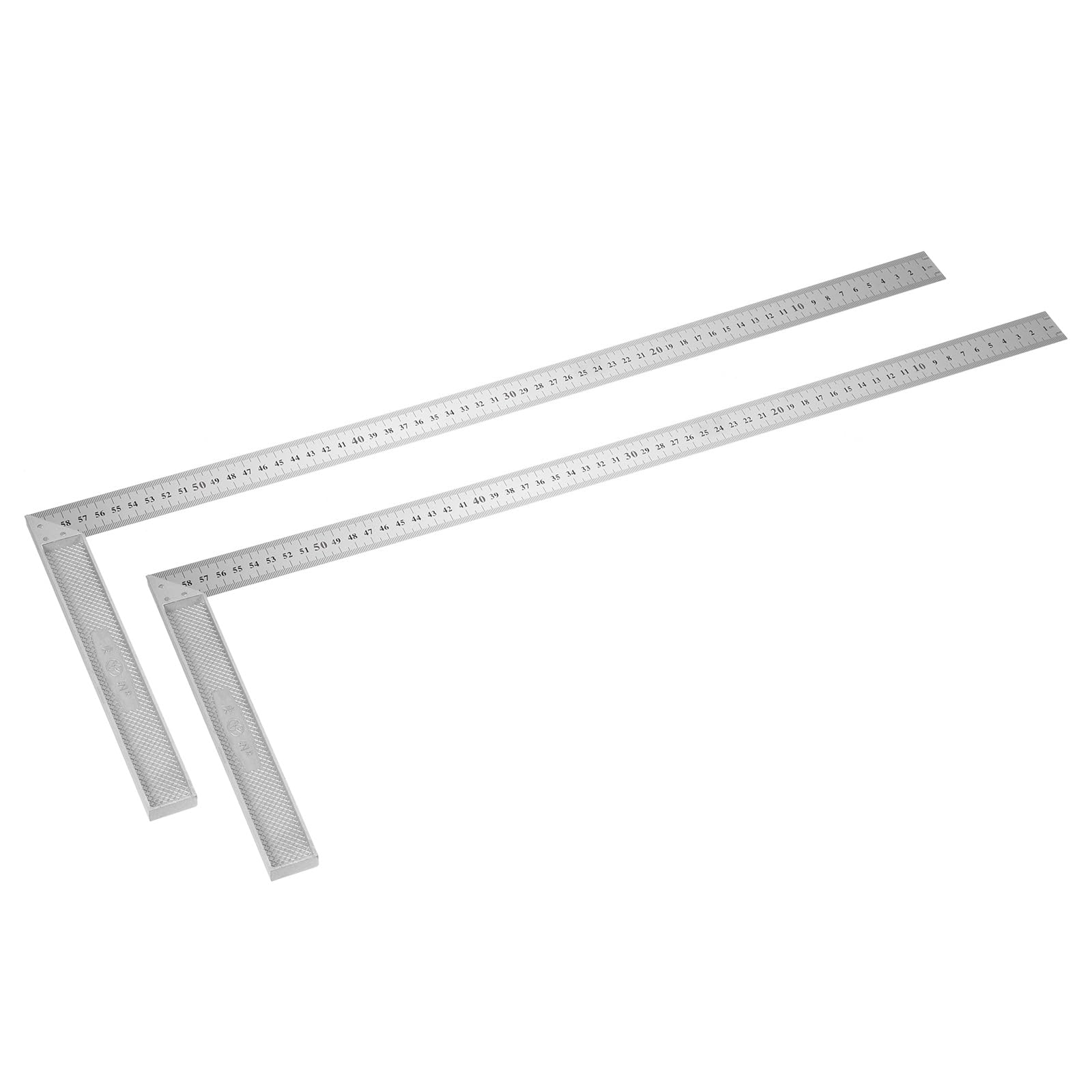 QUARKZMAN 2 Pièces Équerre De Précision Pour Machiniste 24" 90 Degrés | En Acier Inoxydable, Équerres D'Ingénieur Type L Règle Métallique À Angle Droit Outil De Cadrage Pour Menuiserie