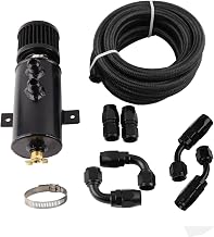 10AN Oil Catch Can,750ml Universal Baffled Catch Can and 10AN 5/8 Fuel Line Fitting Kit Nylon Braided CPE Fuel Line 10FT