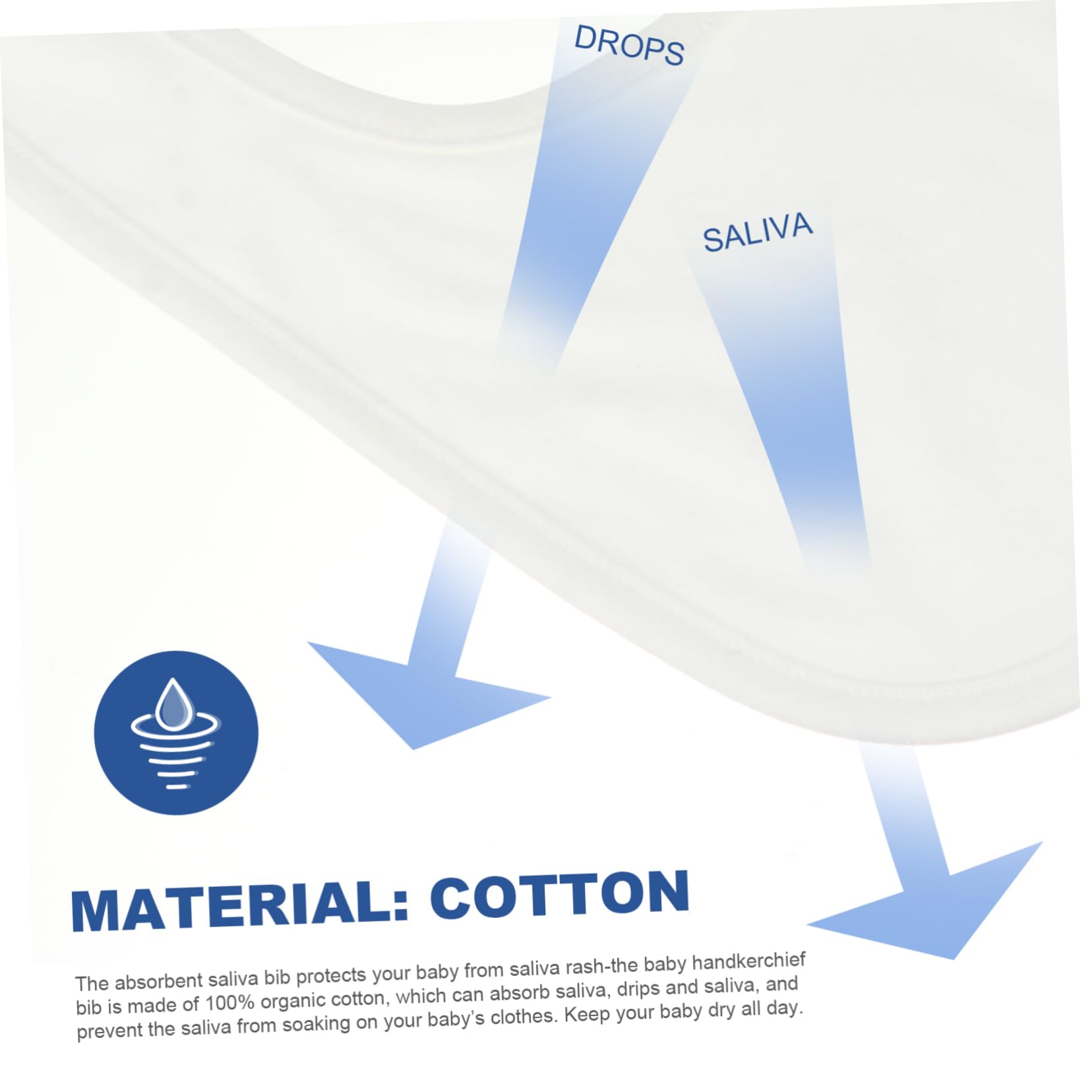 Babero Absorbente Dentición 8 Piezas Algodón Blanco