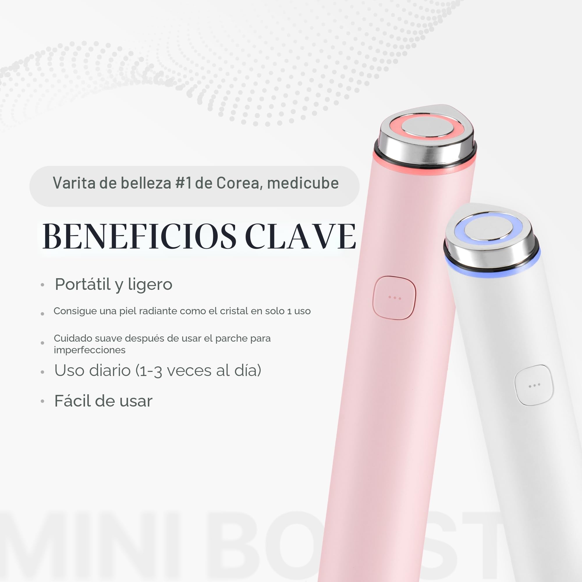 Medicube Mini Booster Pro Pink | Herramienta asequible para el cuidado facial en casa – Potenciador de brillo portátil para piel de vidrio, aumenta la absorción